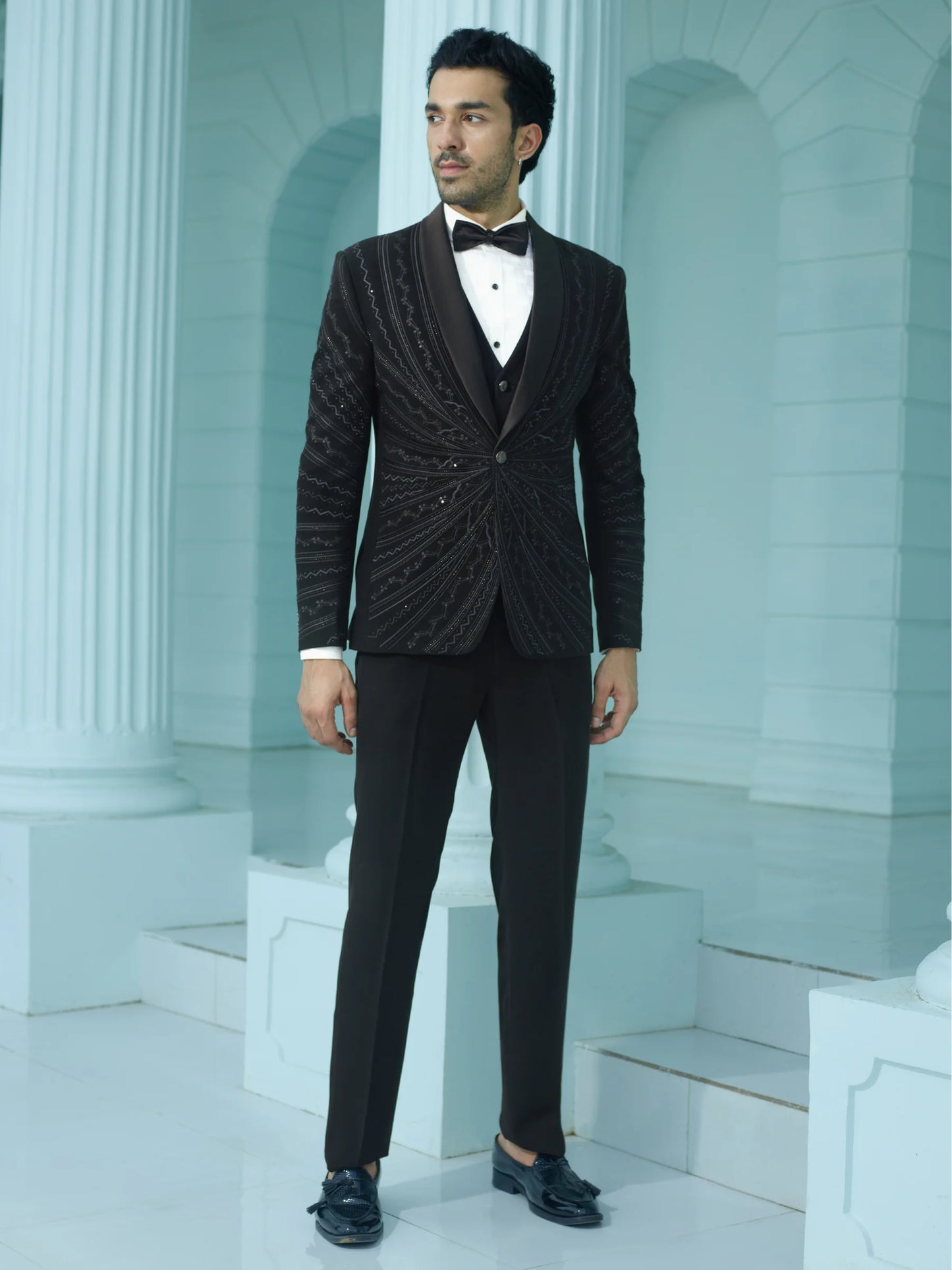 Mystic Black Embellished Suit