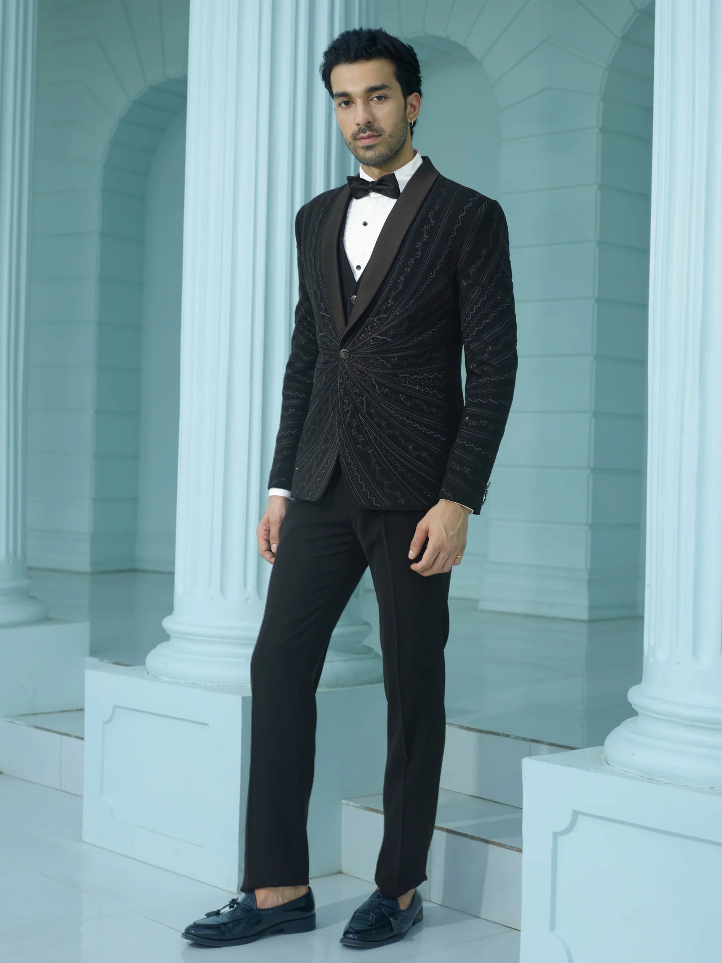 Mystic Black Embellished Suit