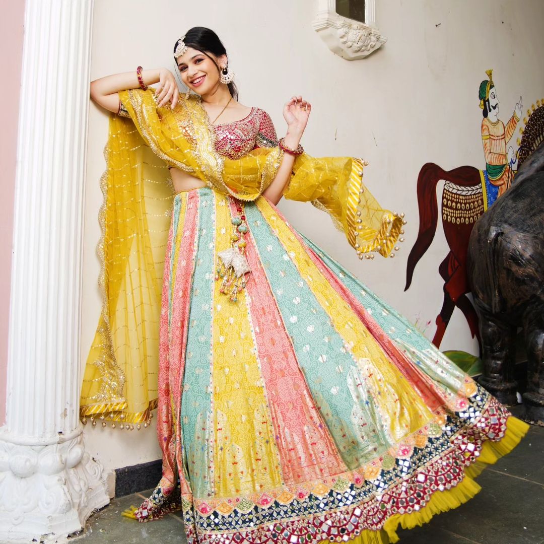 Color Burst: multicoloured lehenga choli set