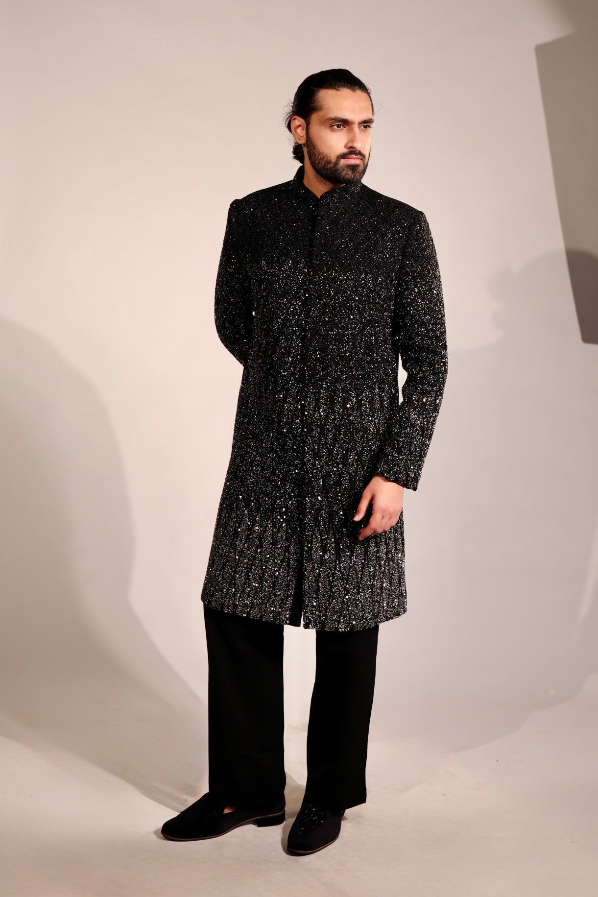 Midnight Shimmer Indo-Western Bandhgala