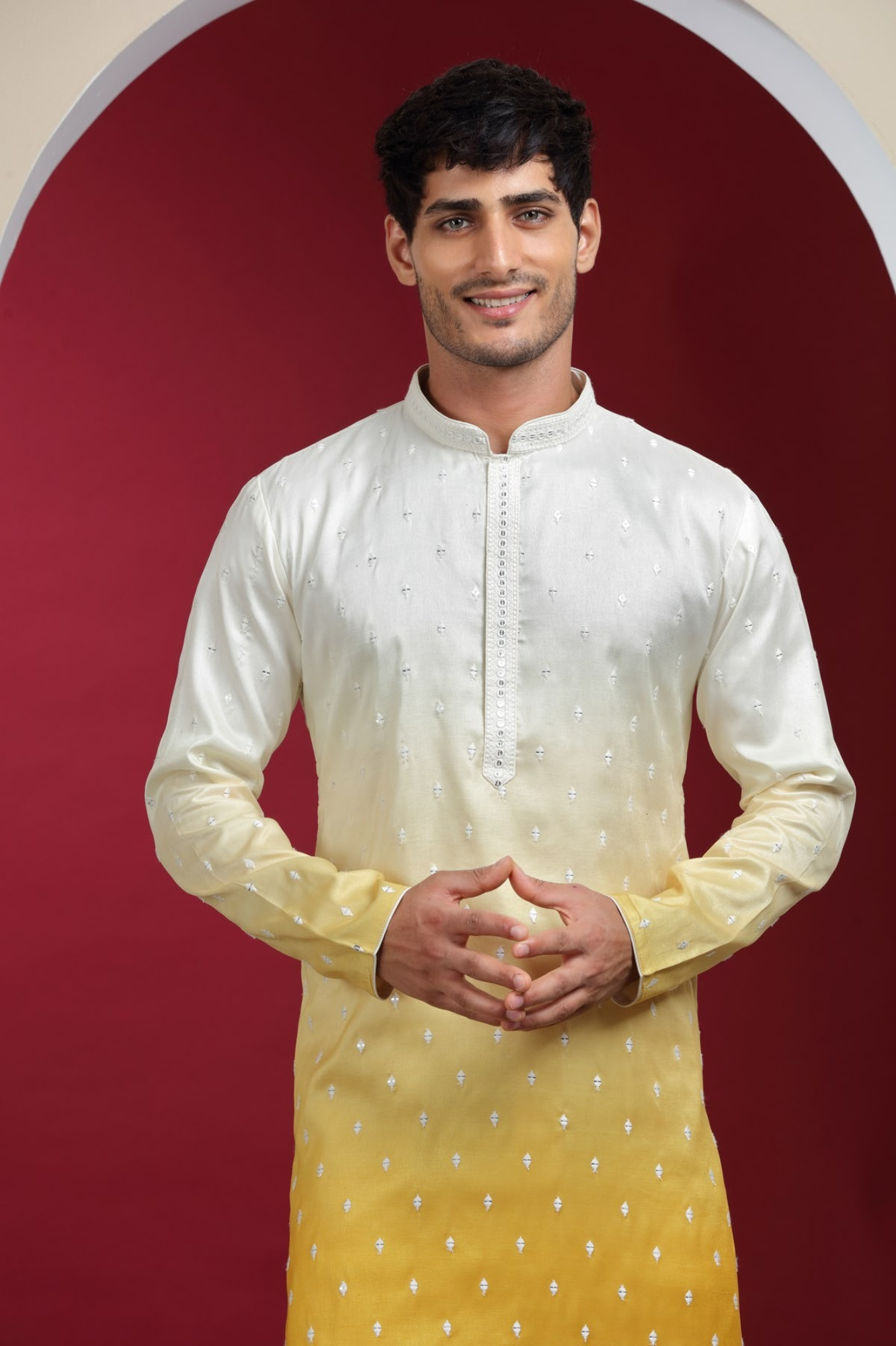 Yellow & White Designer Kurta Set