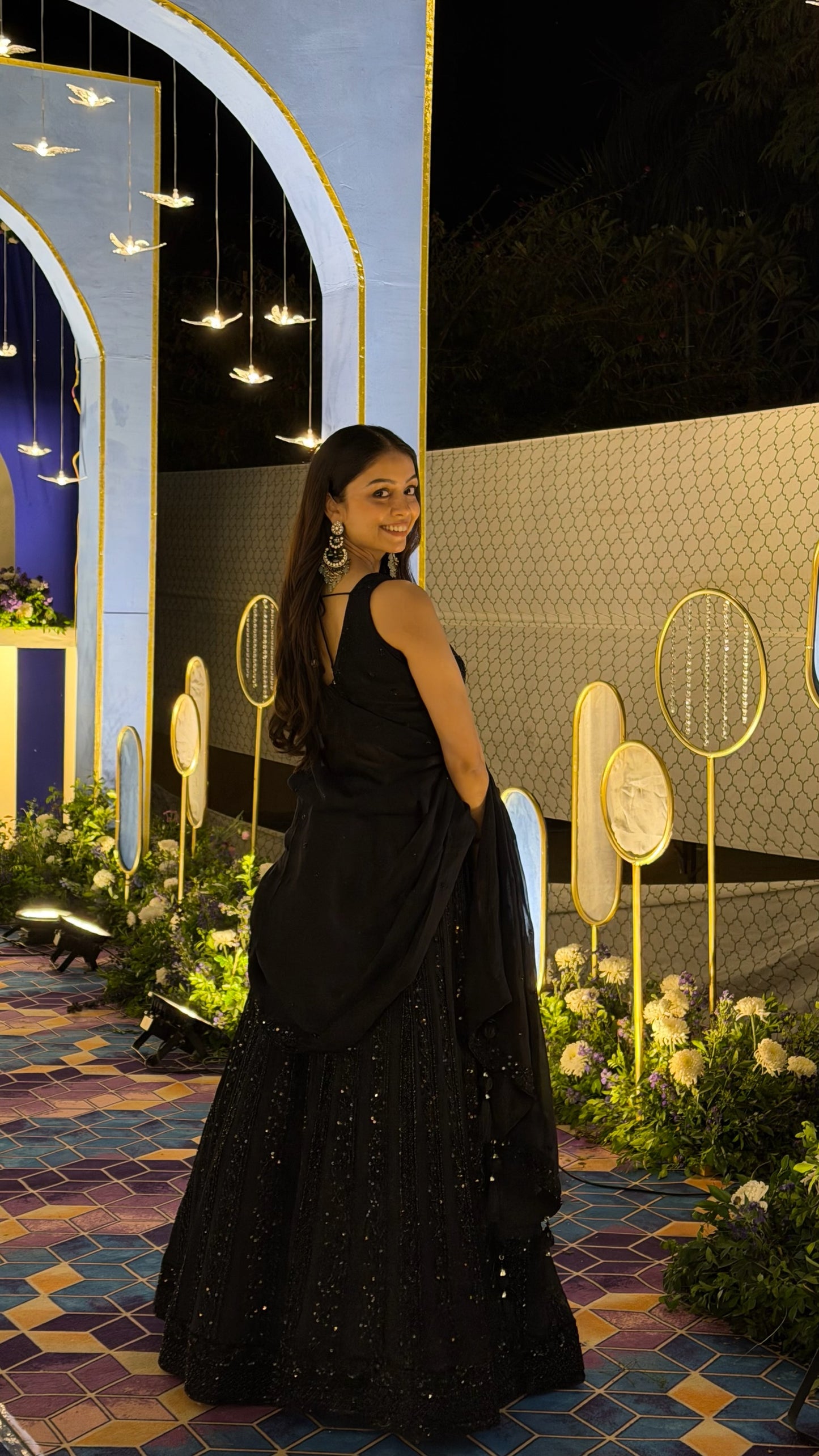Midnight Black Sequins Lehenga Set