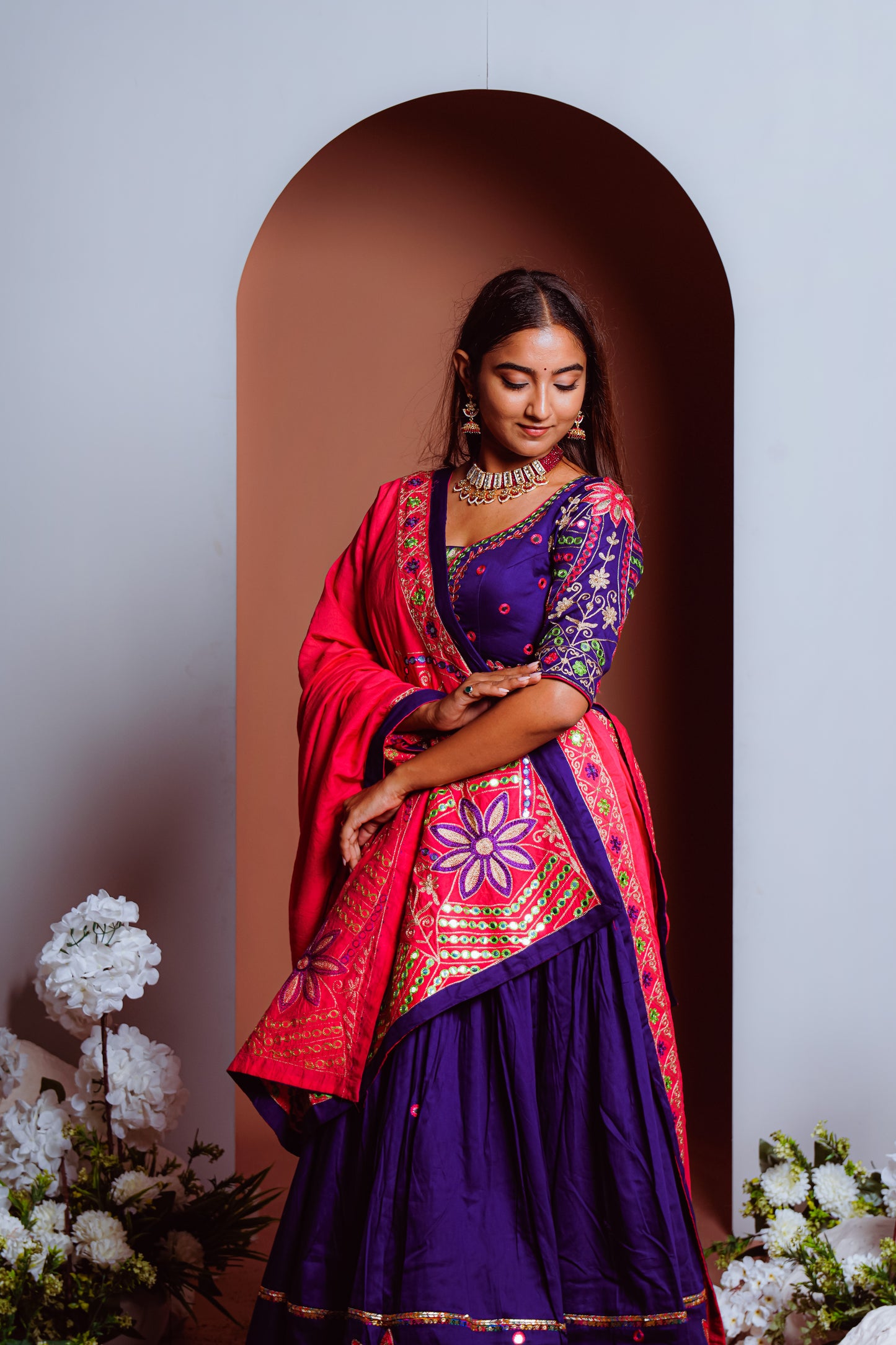 Purple Handcrafted Chaniya Choli set