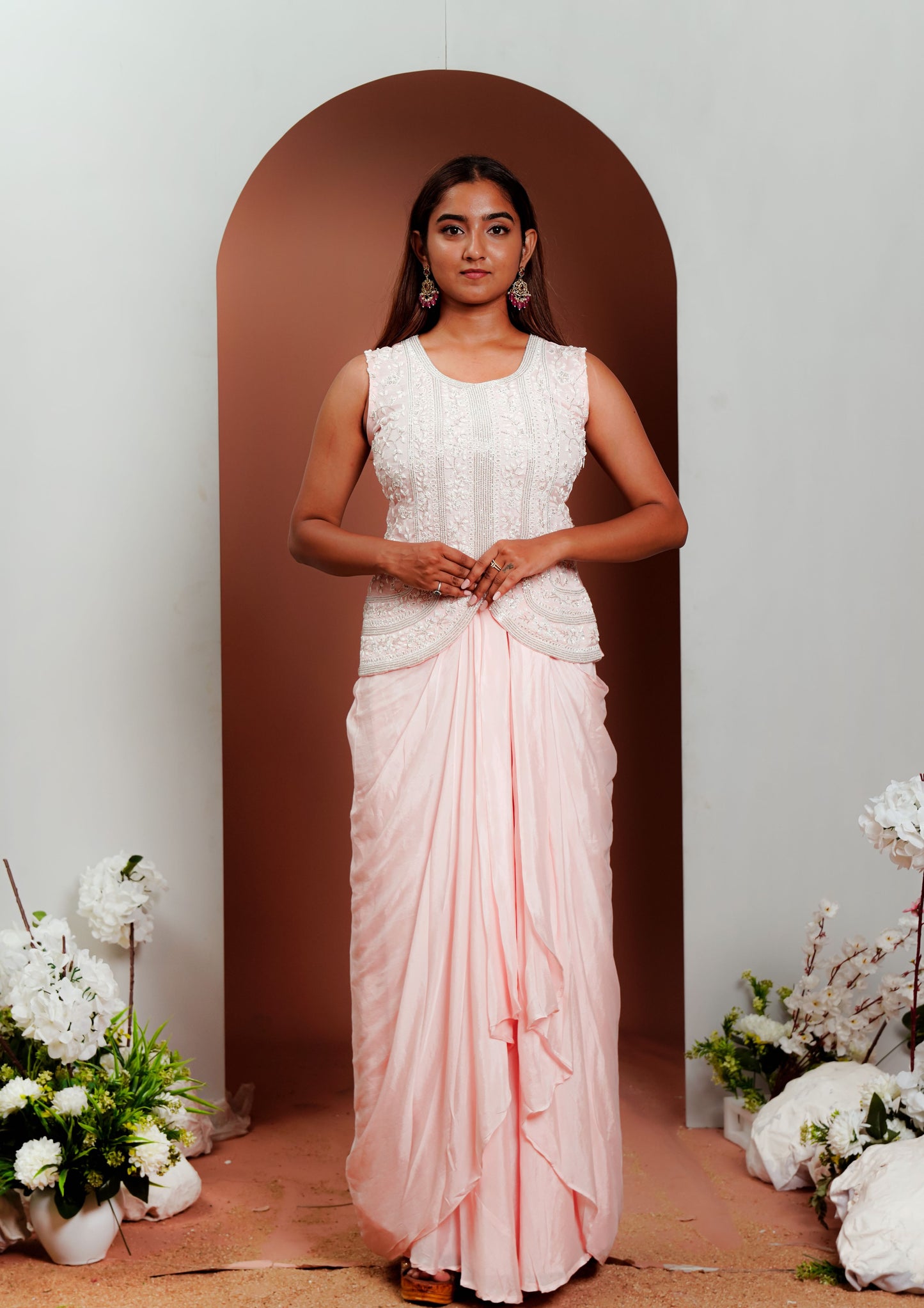 Light Pink Shimmer Lehenga Set