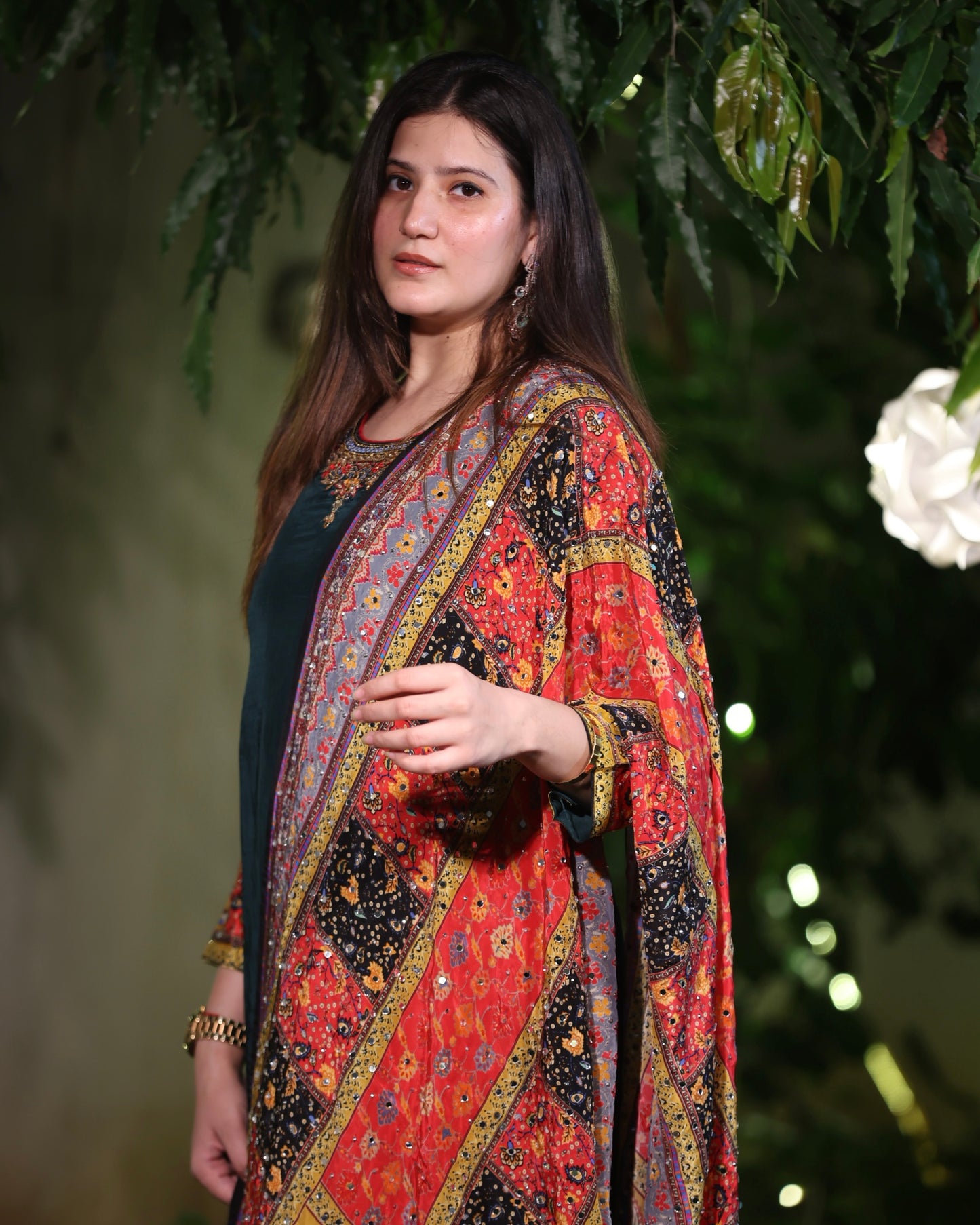 Teal Green Cotton Silk Pakistani Suit