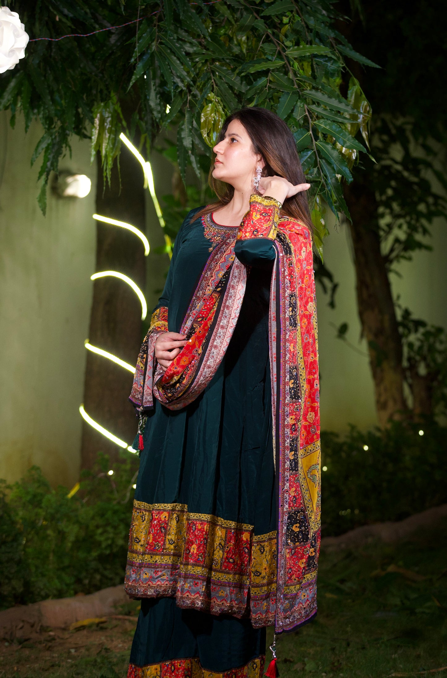 Teal Green Cotton Silk Pakistani Suit