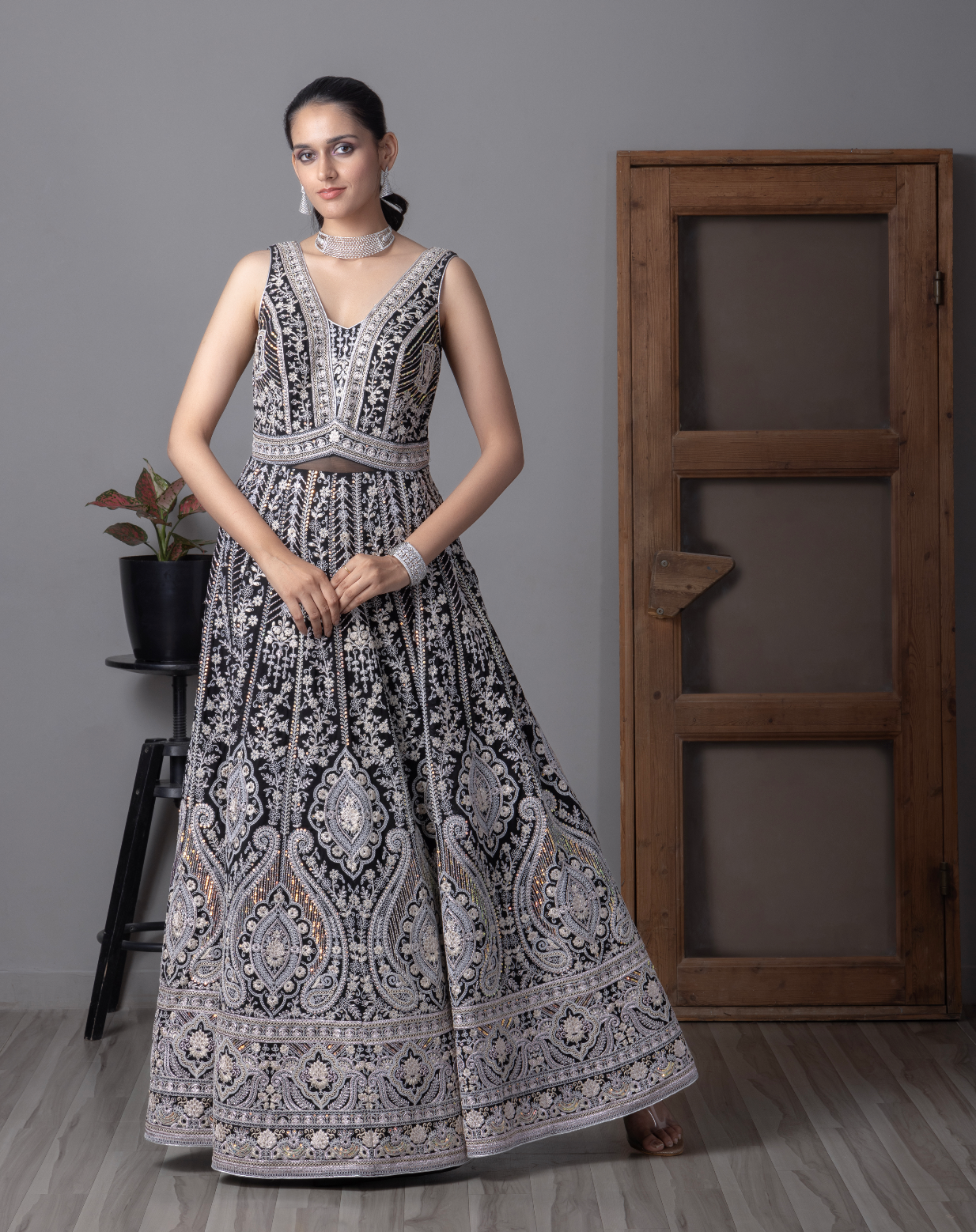 Black Embroider Lehnga Choli