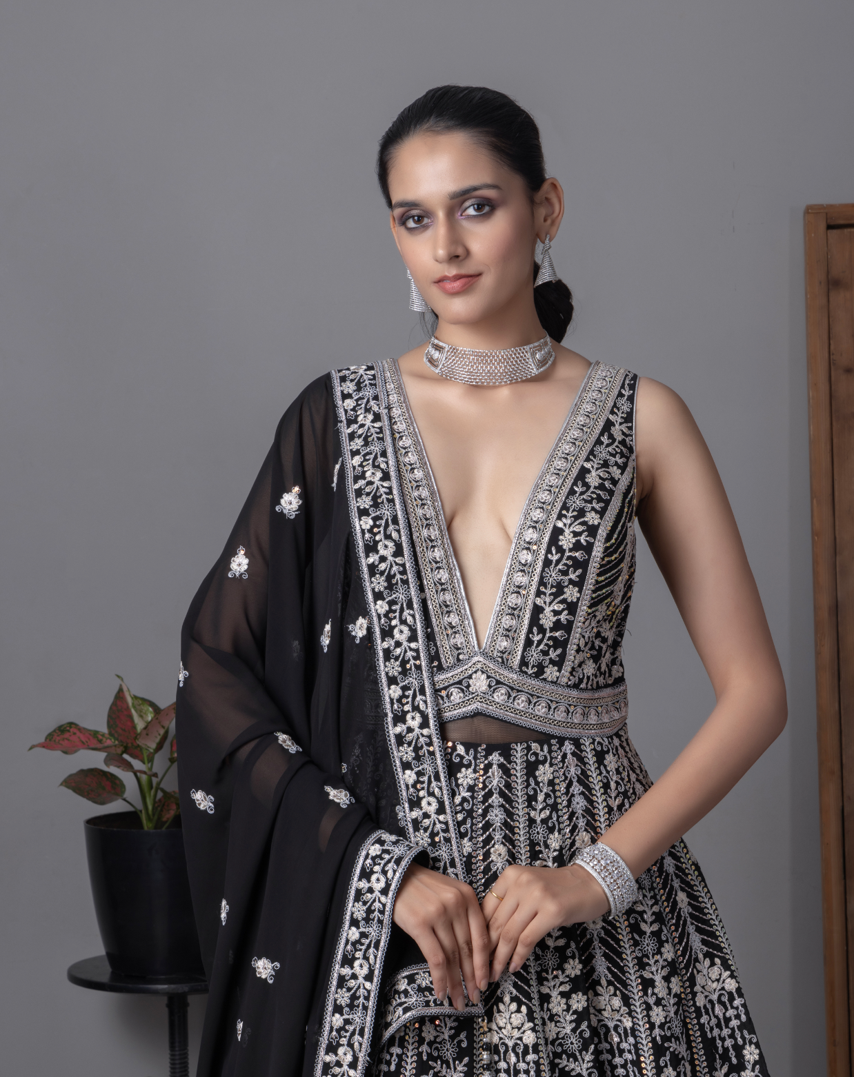 Black Embroider Lehnga Choli