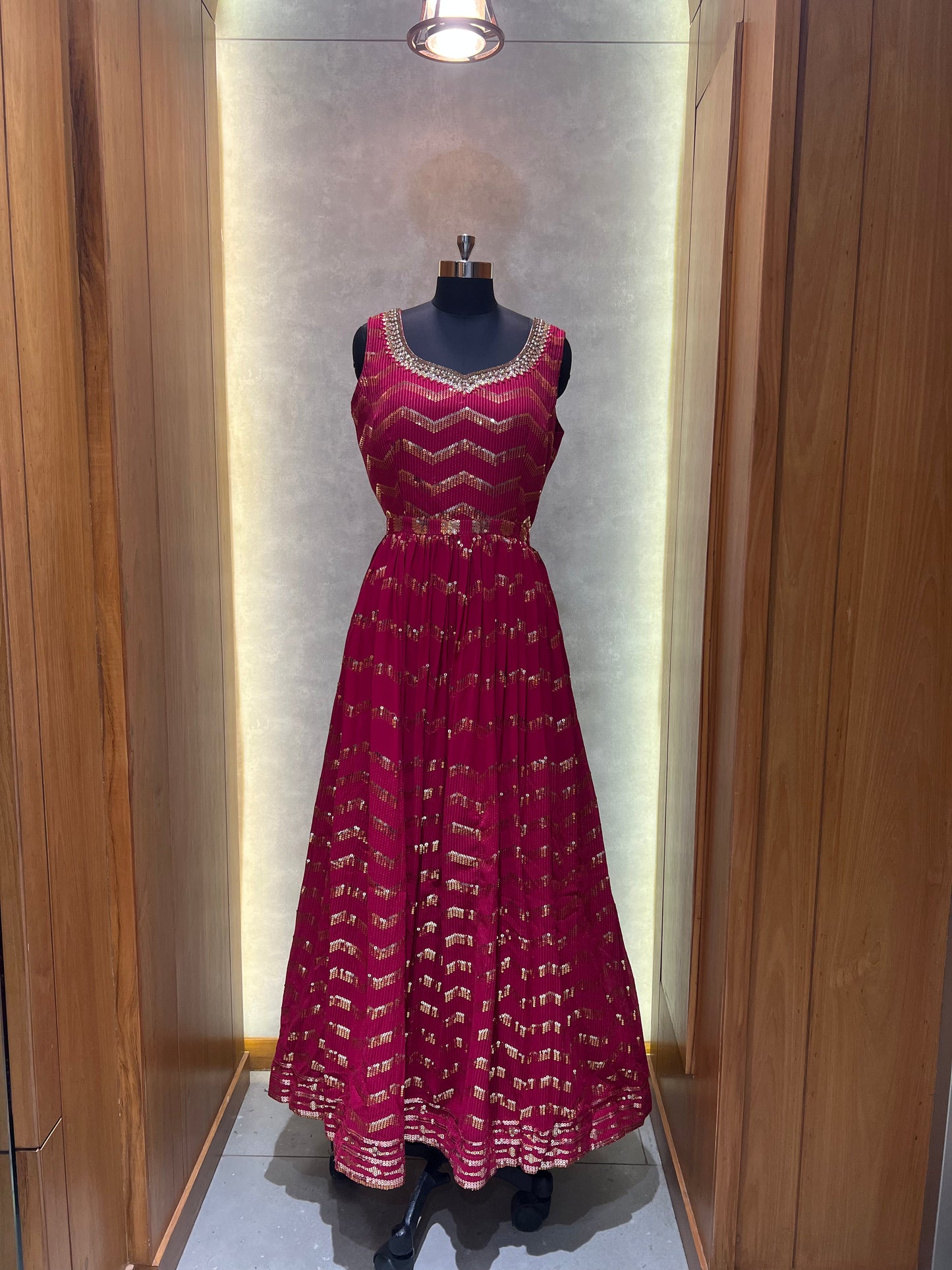 Deep Maroon Shade Anarkali set