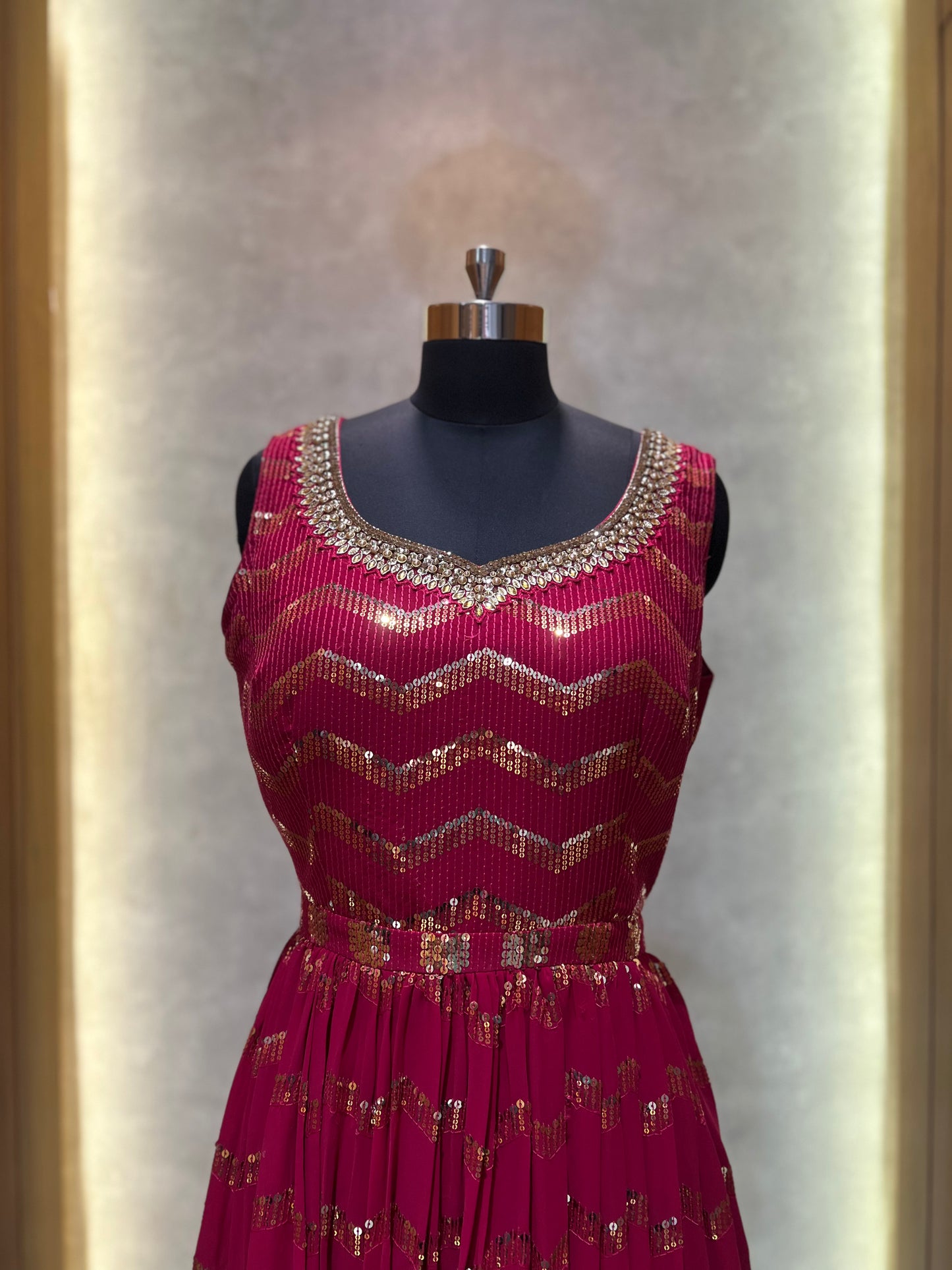 Deep Maroon Shade Anarkali set