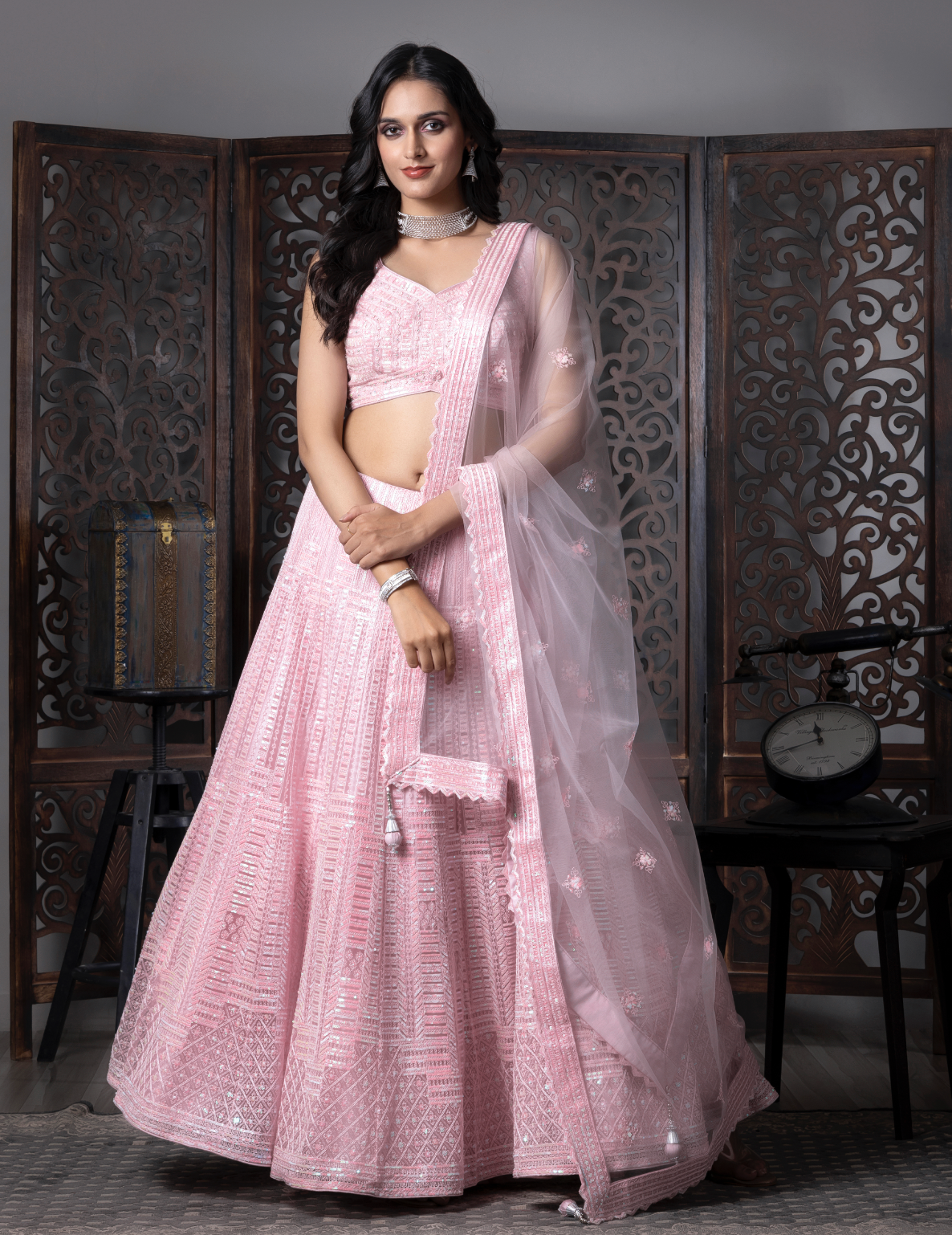 Exquisite Pink Bridal Lehenga Choli