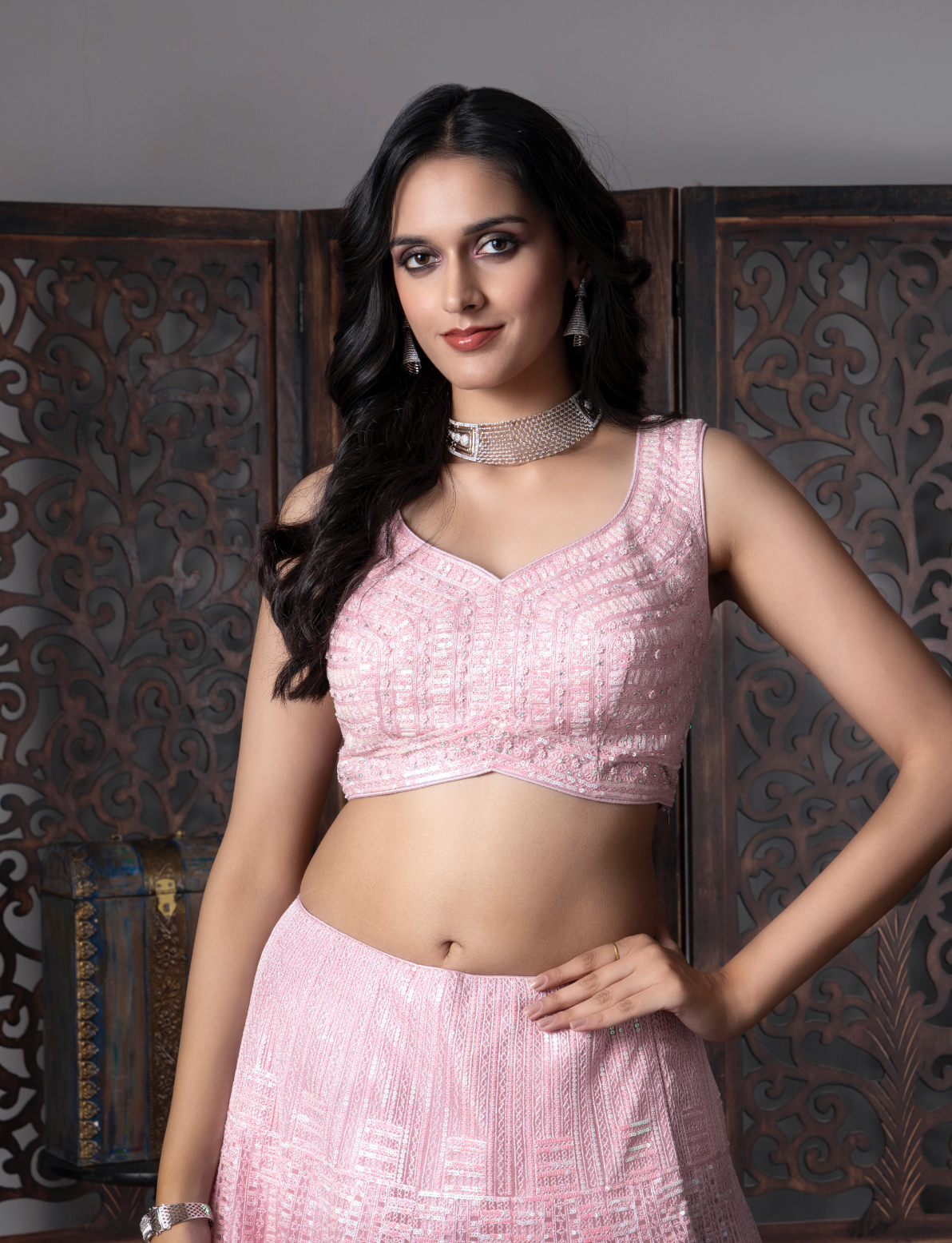 Exquisite Pink Bridal Lehenga Choli