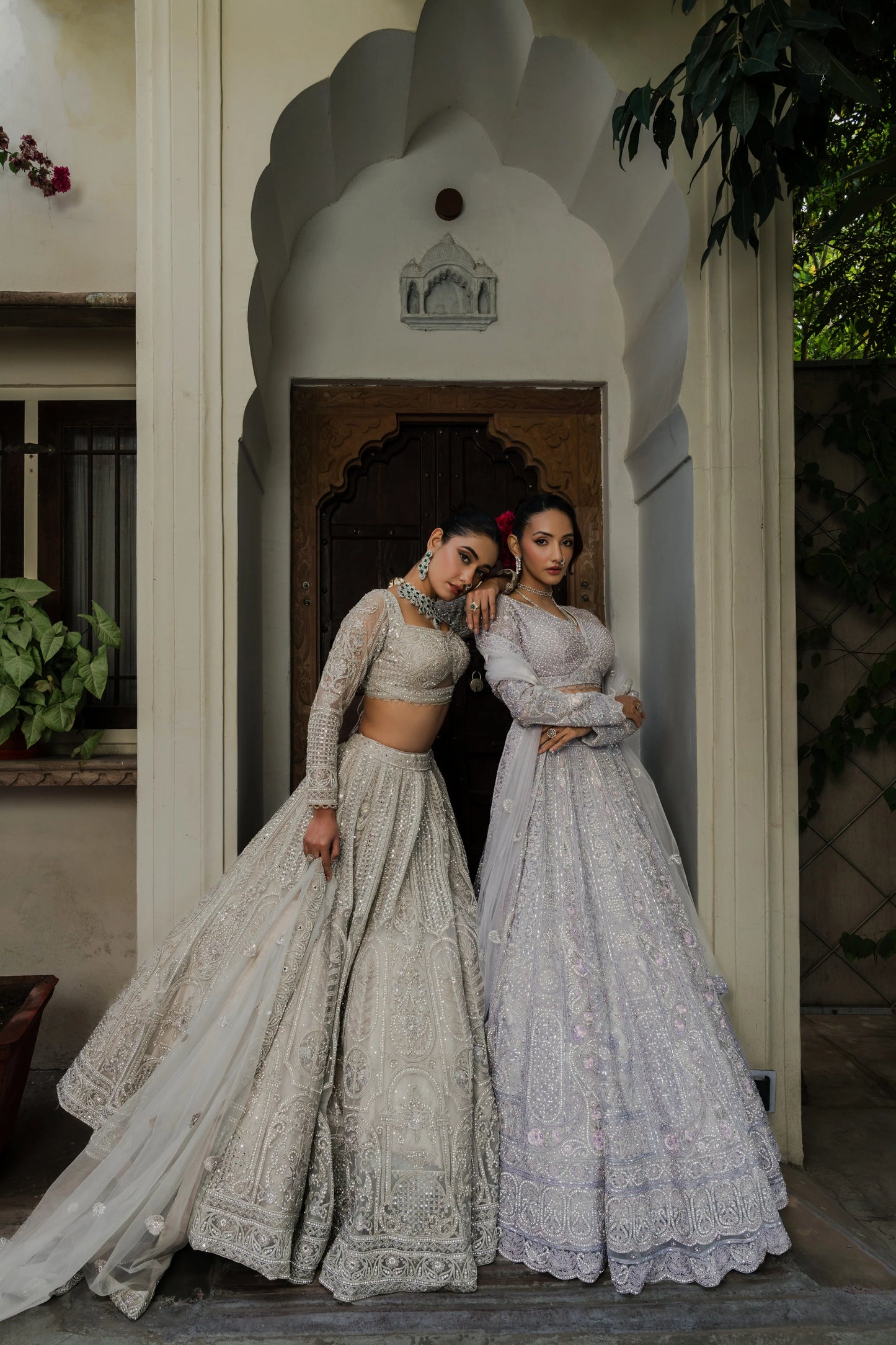 Lavender Net Embellished Lehenga