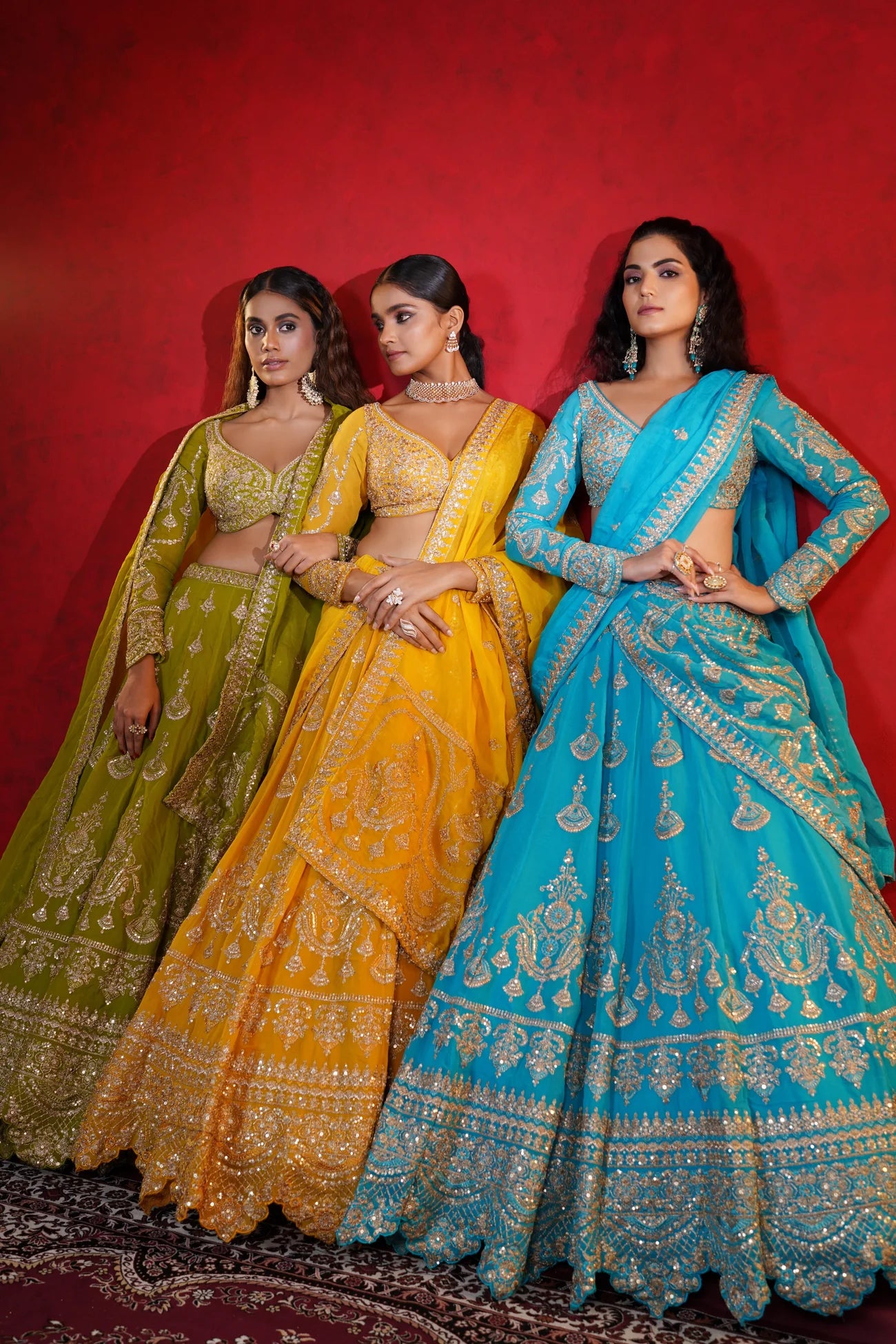 Mustard Yellow Crepe Lehenga with Intricate Zardosi Embroidery