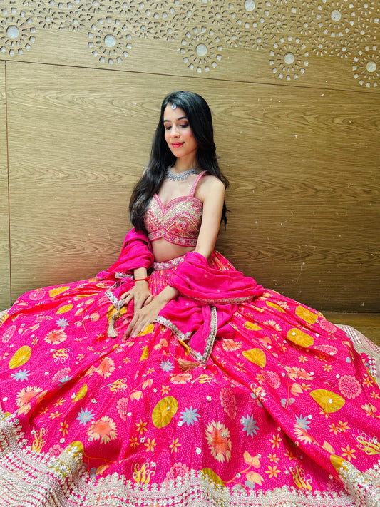 Millennial Pink Organza Lehenga set