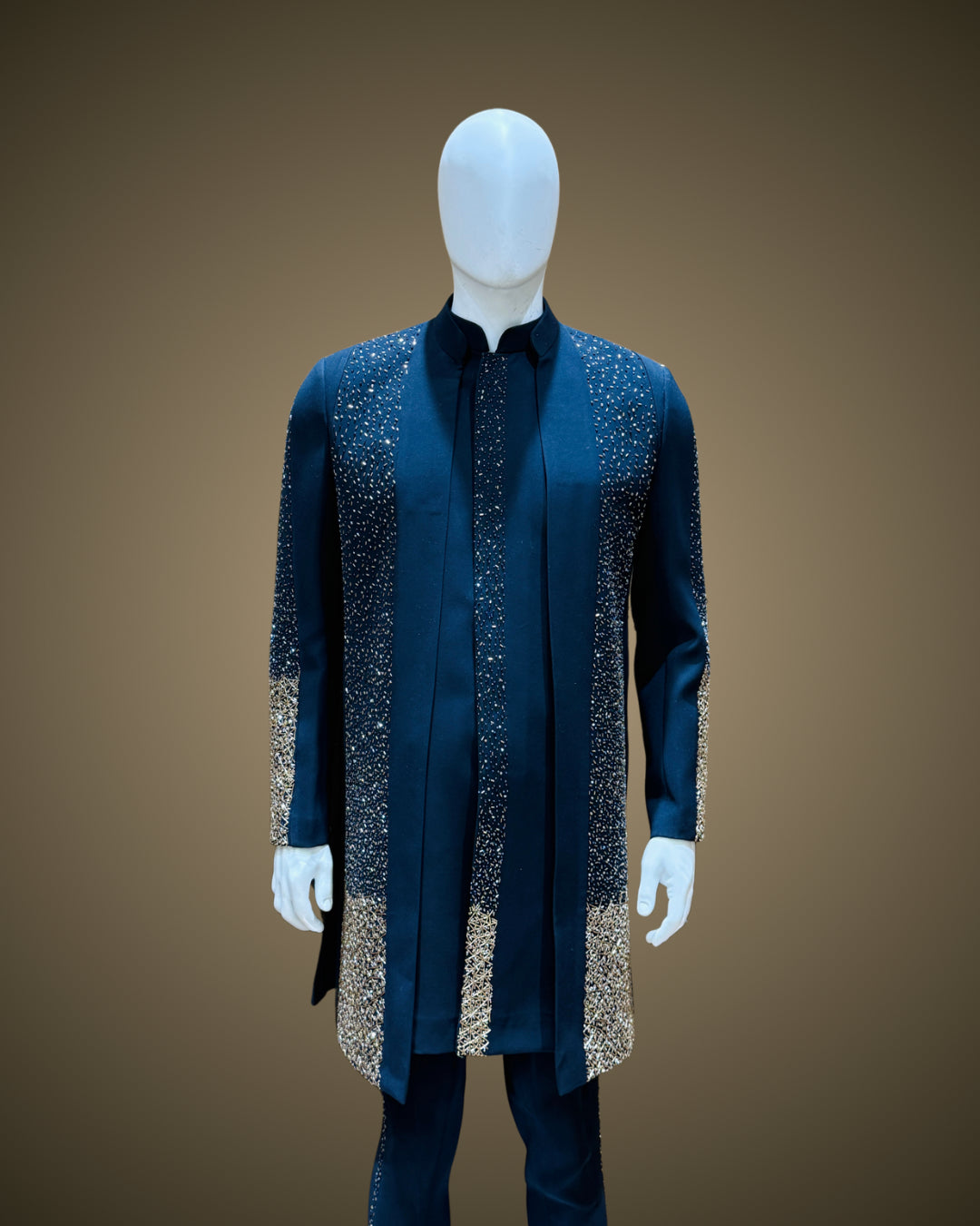 Midnight Blue Embellished Indo Western