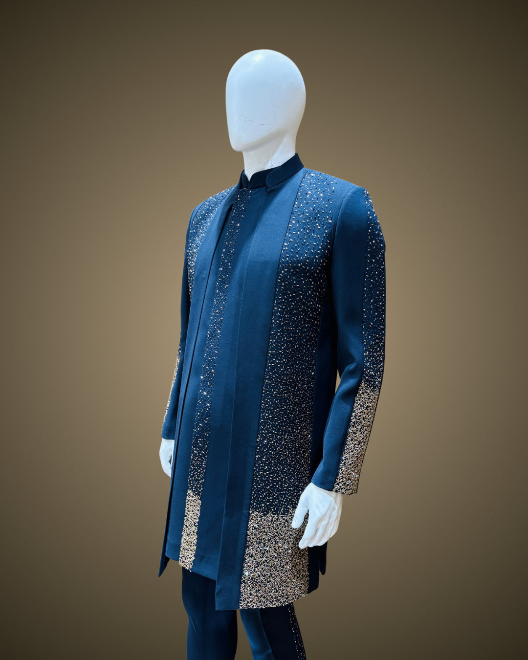 Midnight Blue Embellished Indo Western