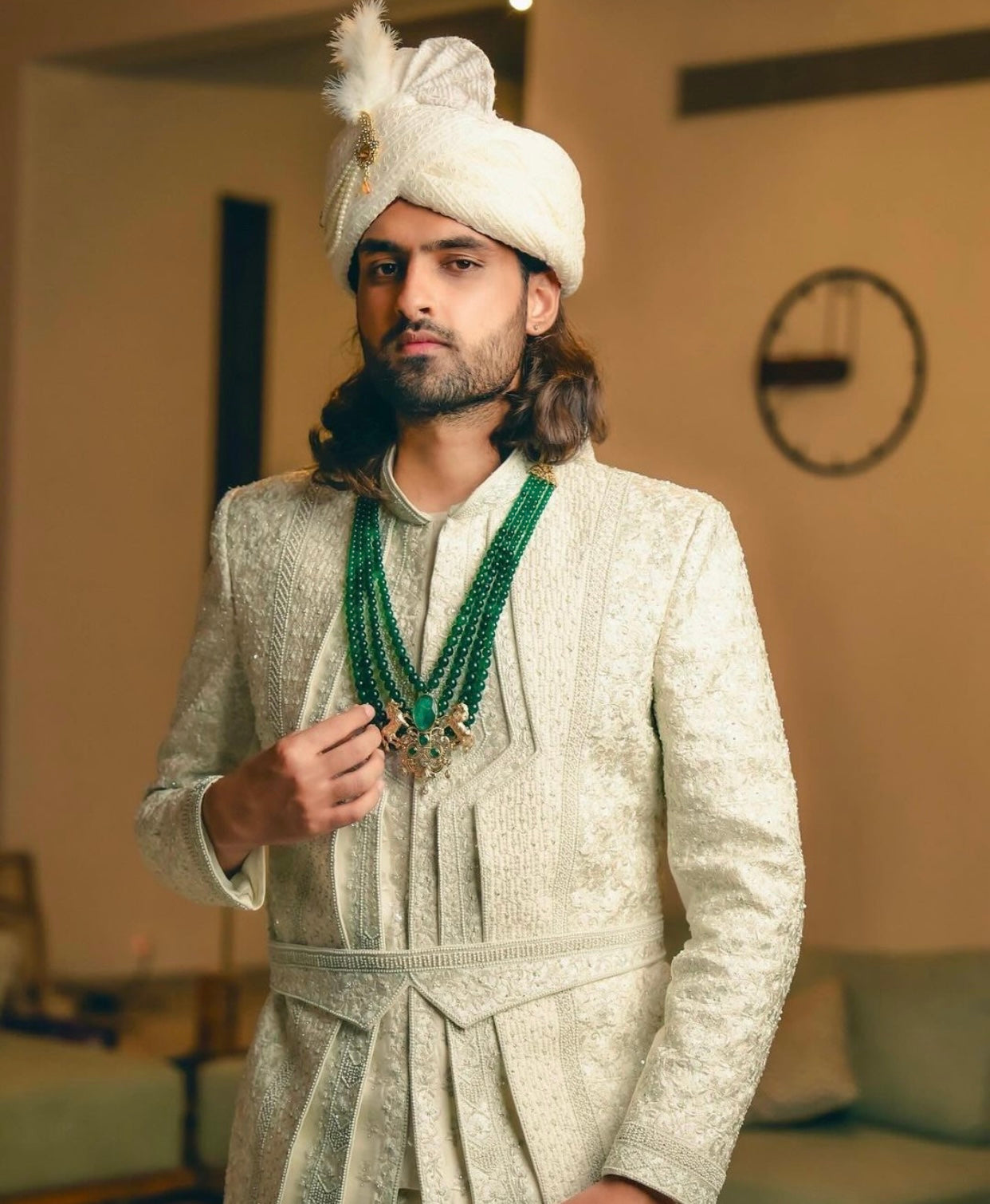Dapper in White: Groom Sherwani