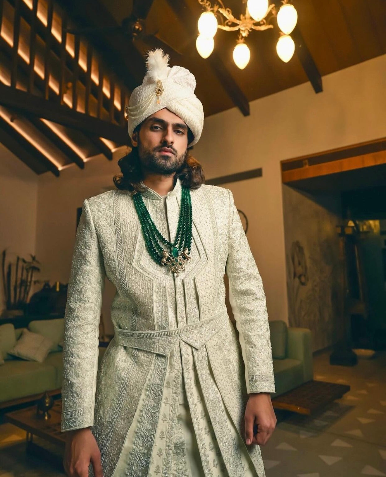 Dapper in White: Groom Sherwani