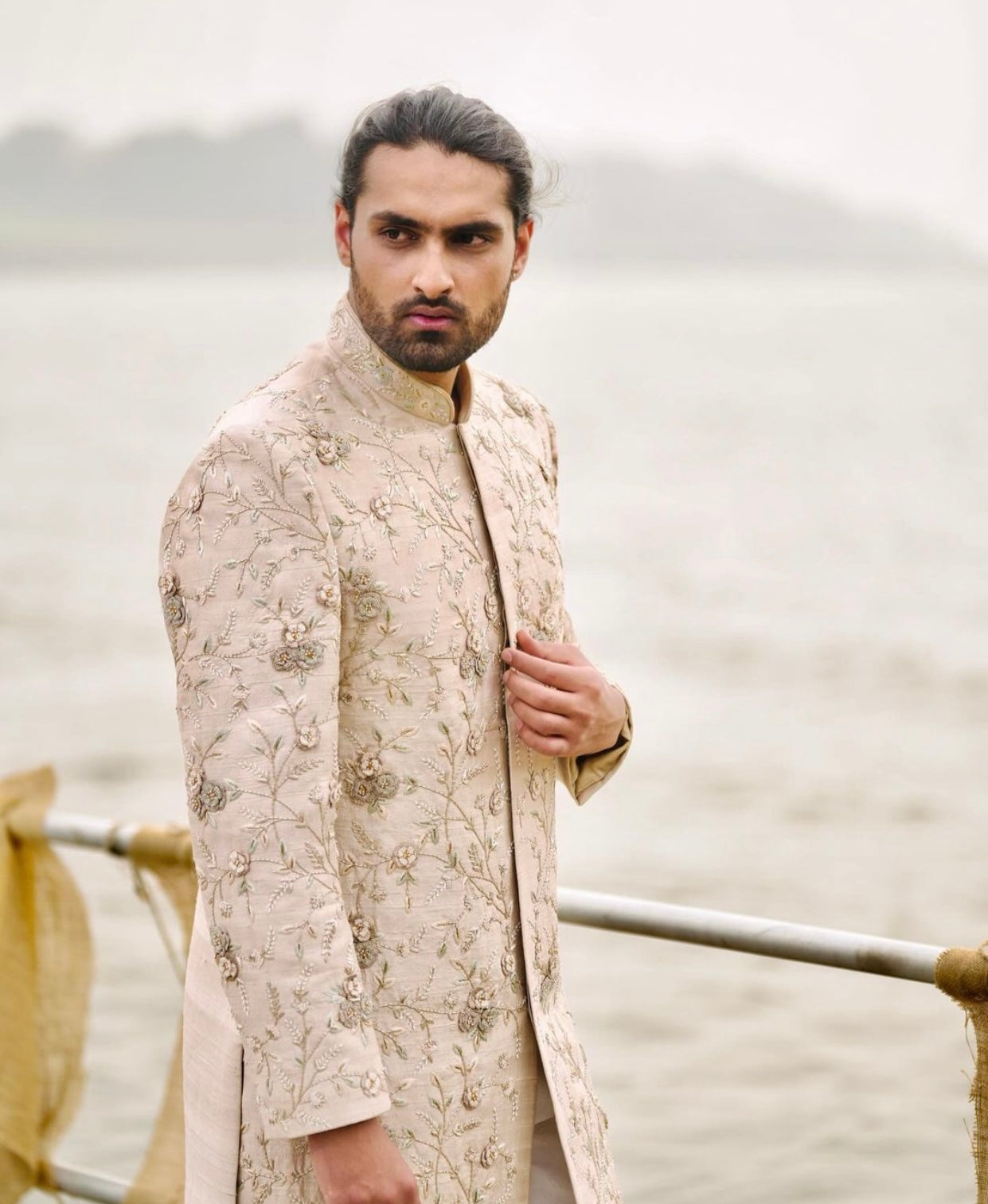 Crafted for Elegance and Distinction: White Sherwani