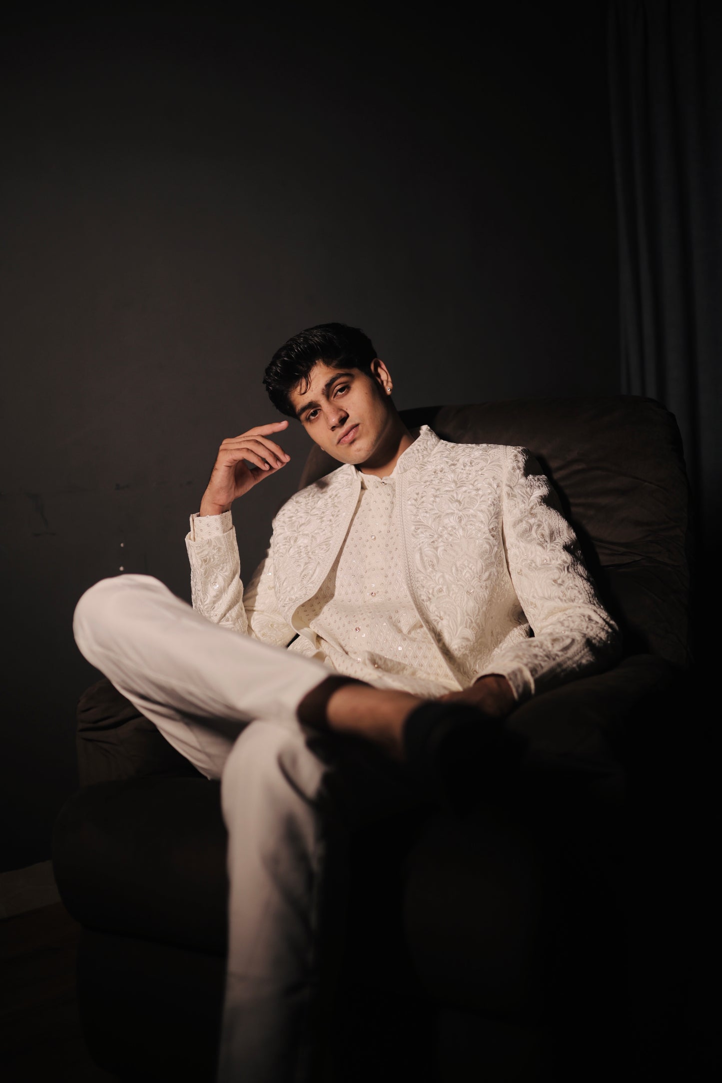 Cream Jacket Style Indo-western & Jodhpuri Suit