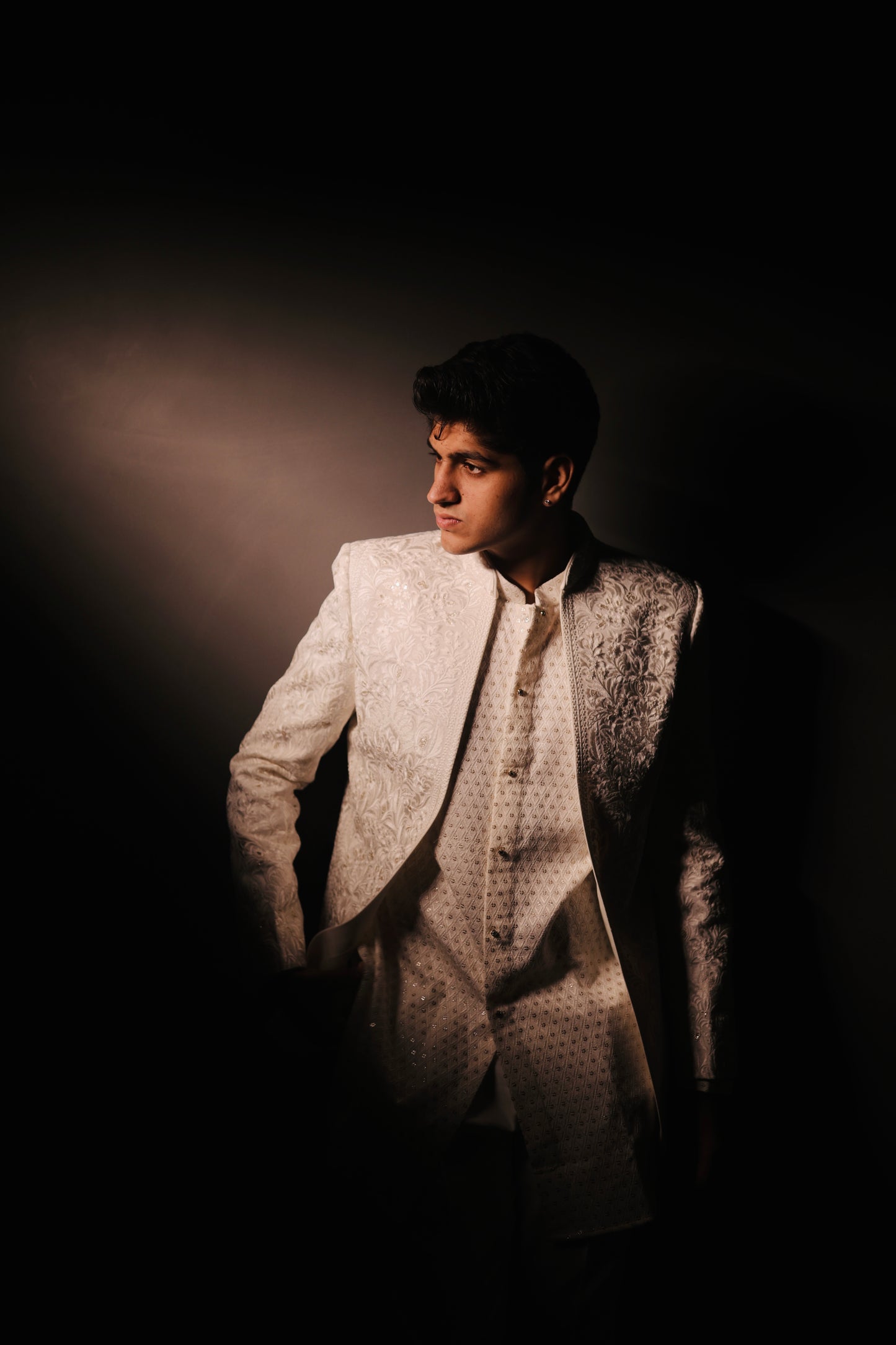 Cream Jacket Style Indo-western & Jodhpuri Suit