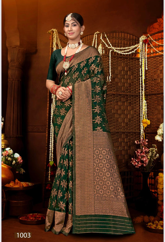 Green Silk Banarasi Saree