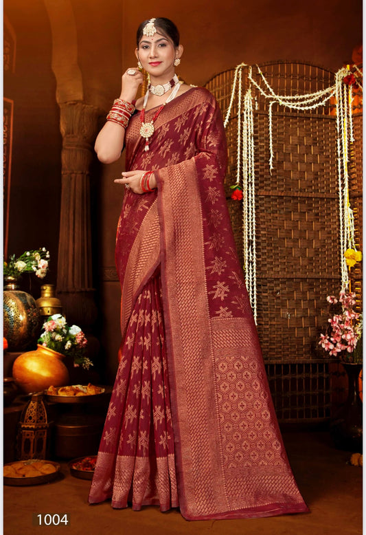 Red Silk Banarasi Saree