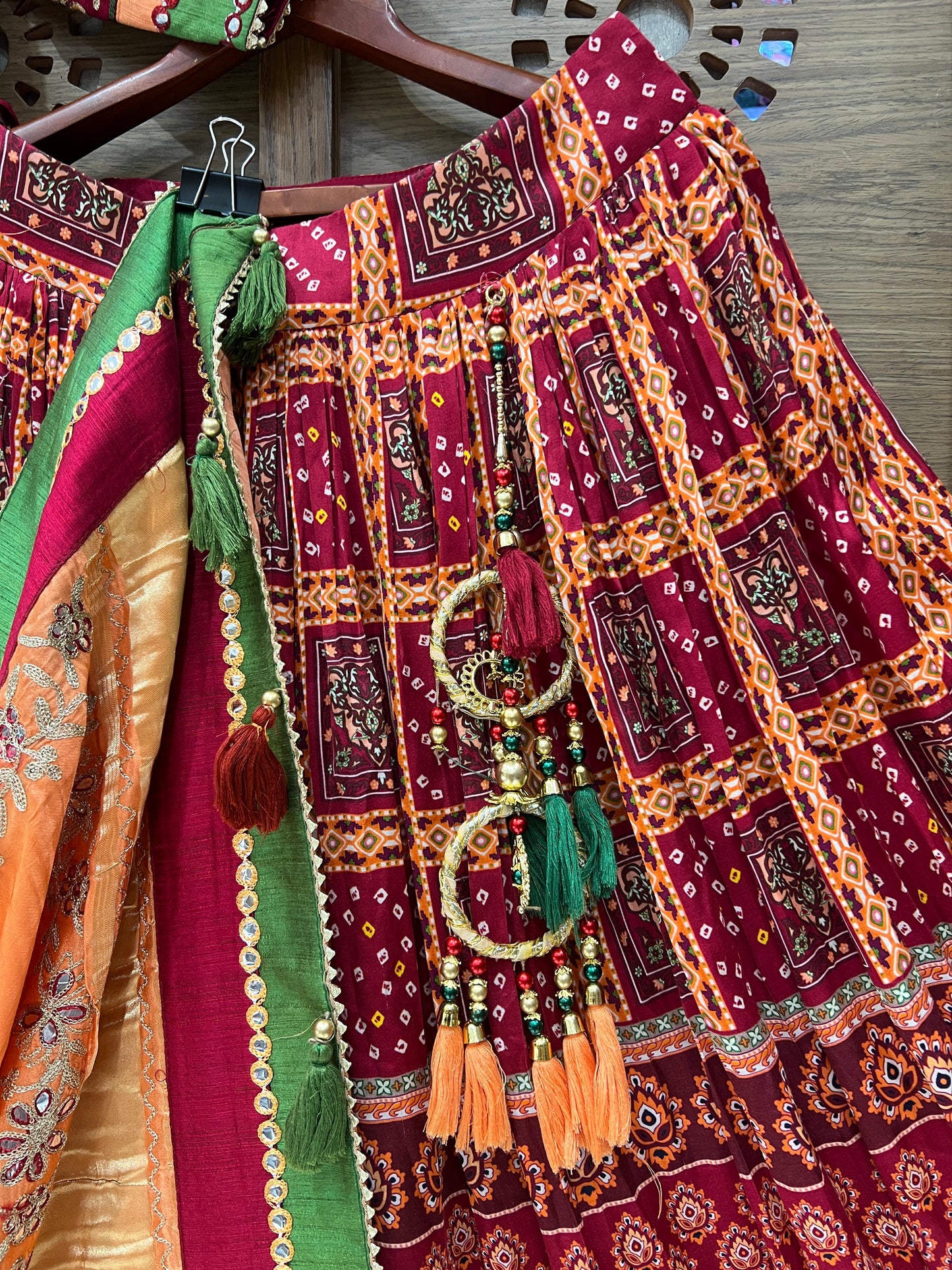Maroon & Orange Traditional Navratri Chaniya Choli