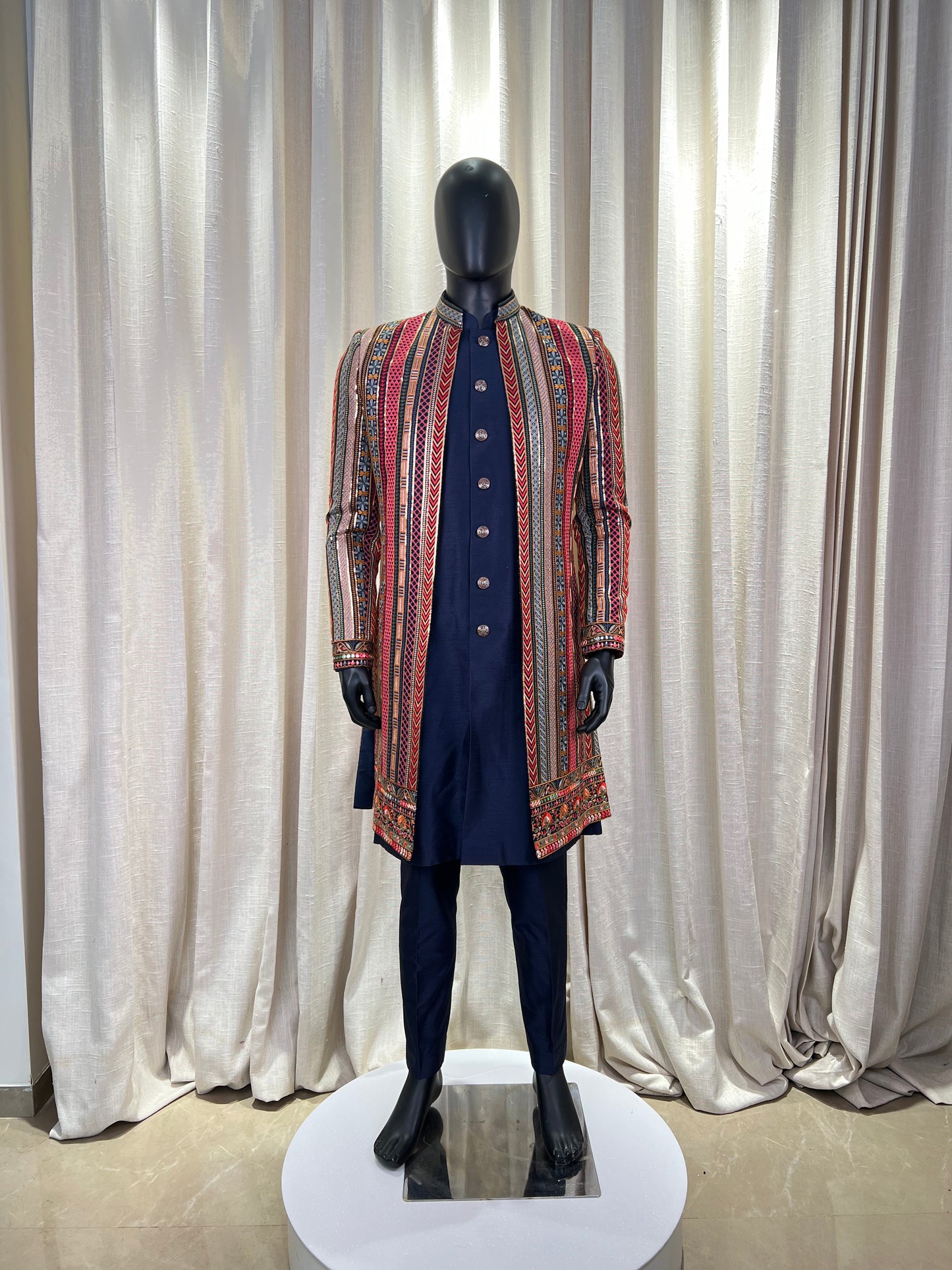 Multi Color Embroidery Work Indowestern