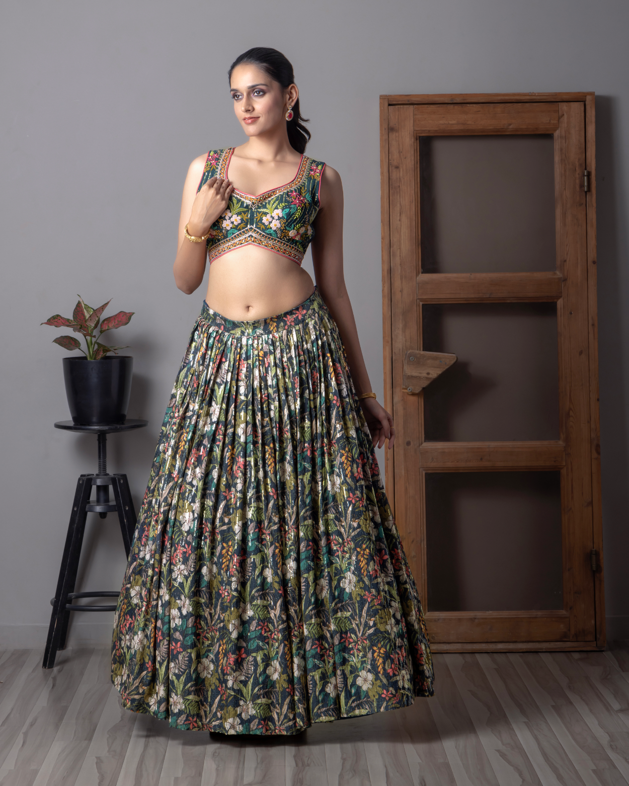 Multi-colour Flora Printed Lehnga Choli