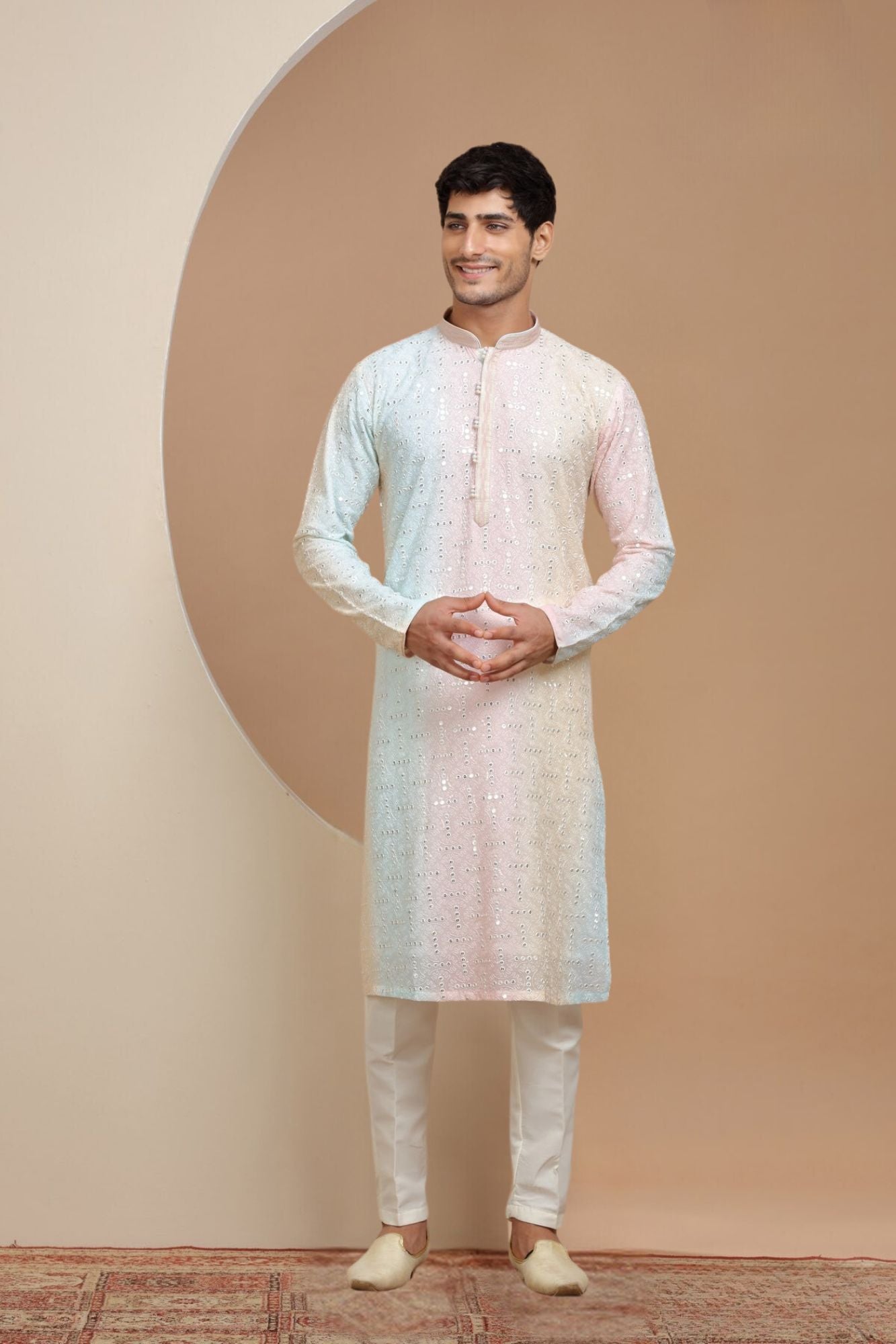 Multicolour Sequins Work Kurta Set