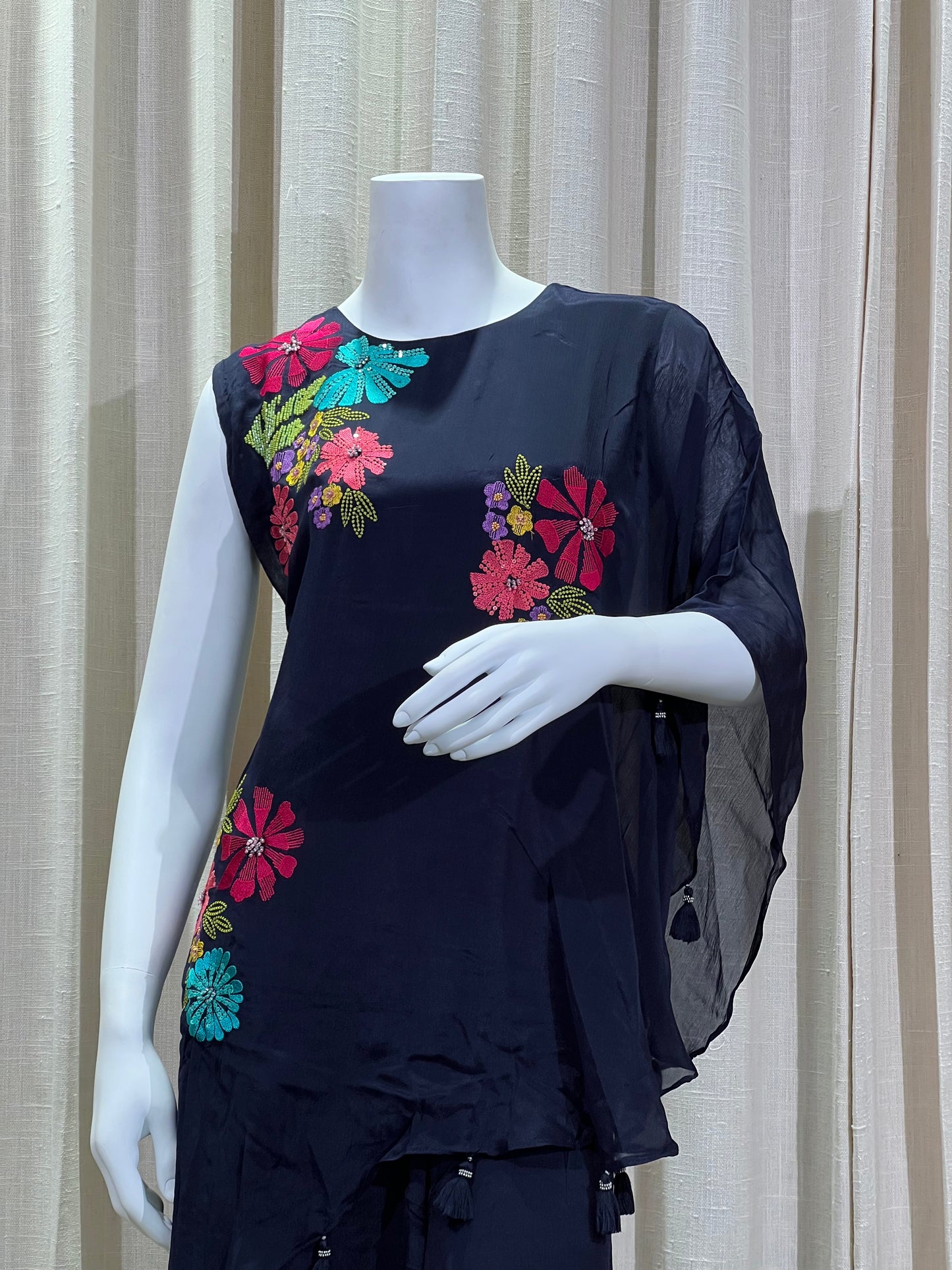 Navy Blue Designer indo-westen Plazzo set