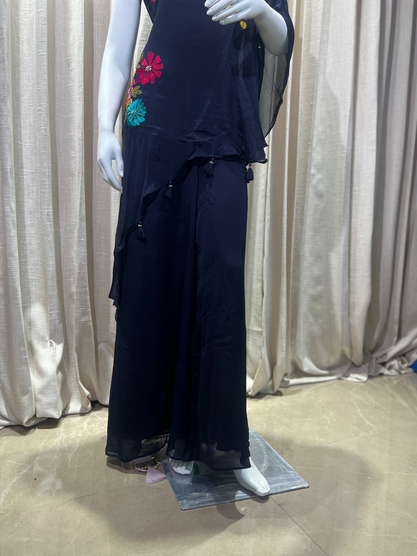 Navy Blue Designer indo-westen Plazzo set