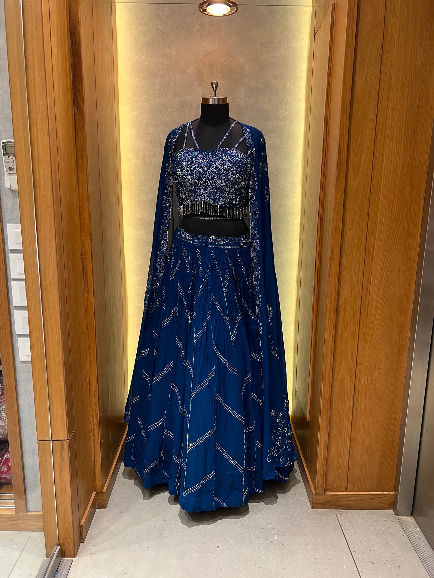 Navy Blue Diamond work Lehnga Choli