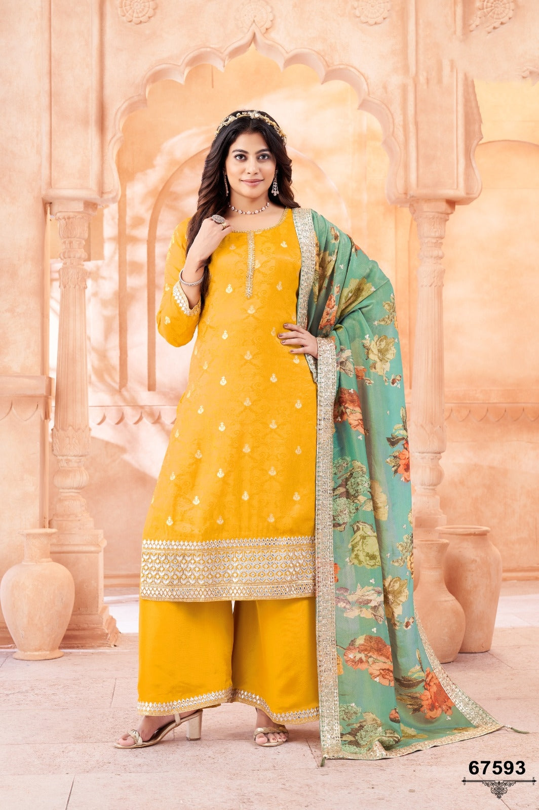 Yellow Kurti Plazzo Set