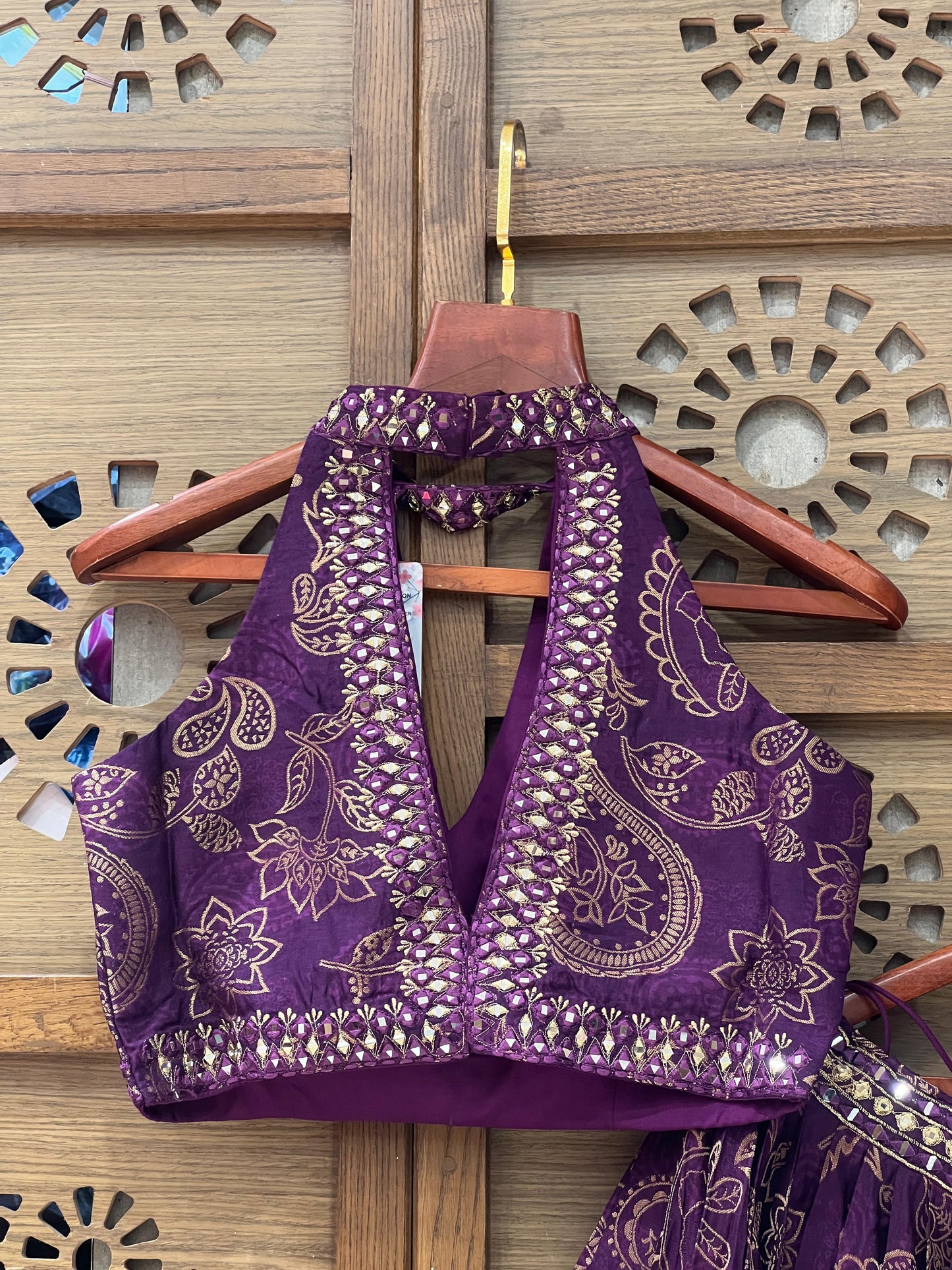 Purple Festive Banarasi Chaniya Choli with Dupatta