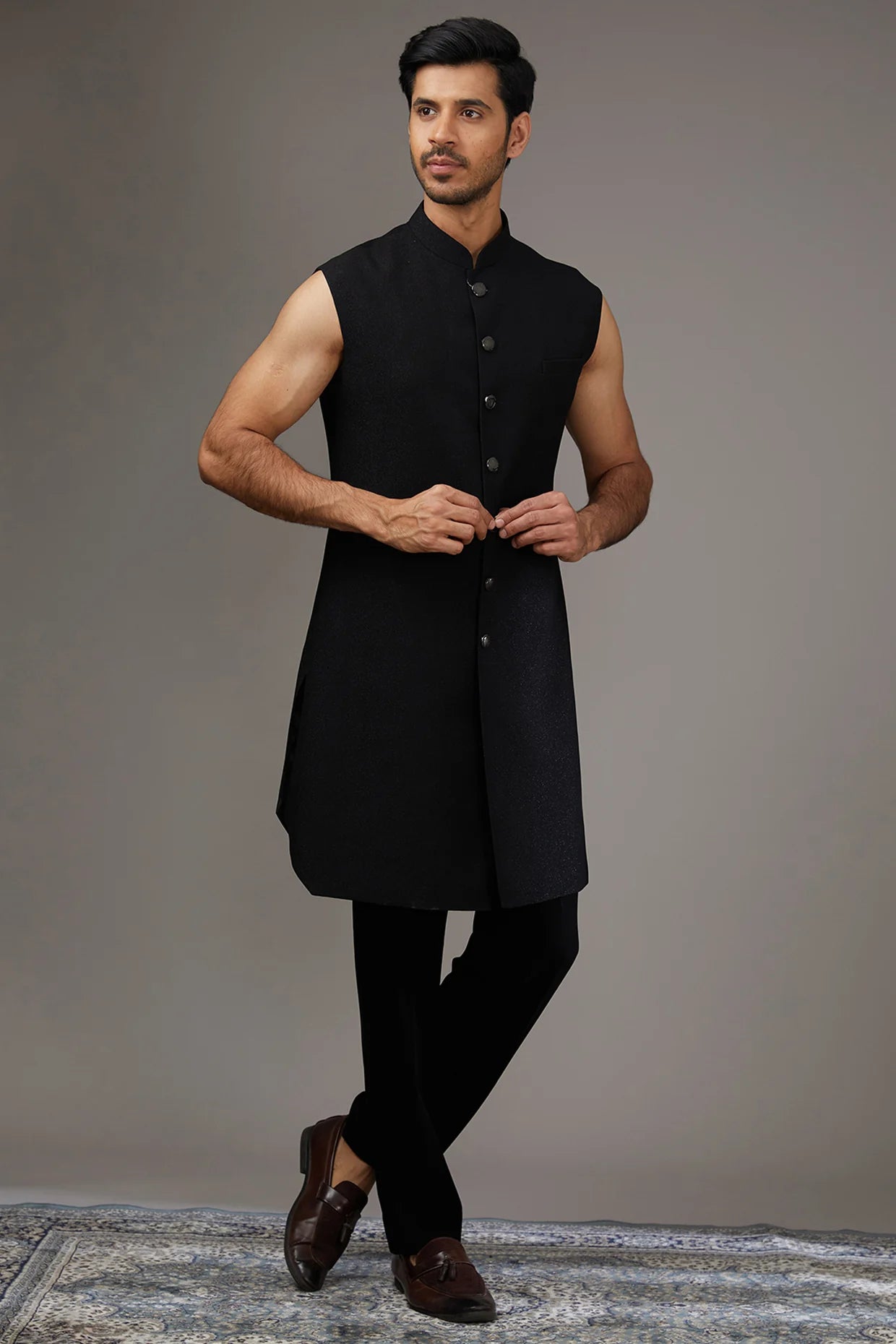 Regal Textured Fusion Indo-Western Set