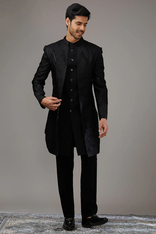 Geometric Textured Indo-Western Set