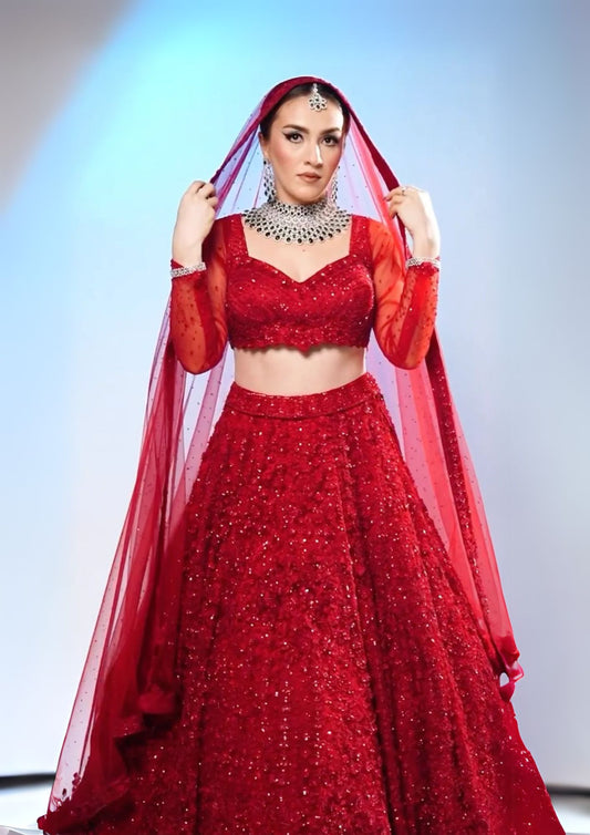 Resplendent Red Flared Lehenga set