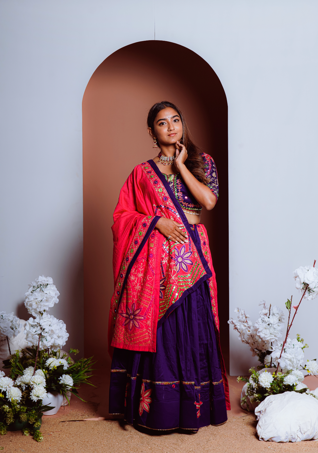 Purple Handcrafted Chaniya Choli set