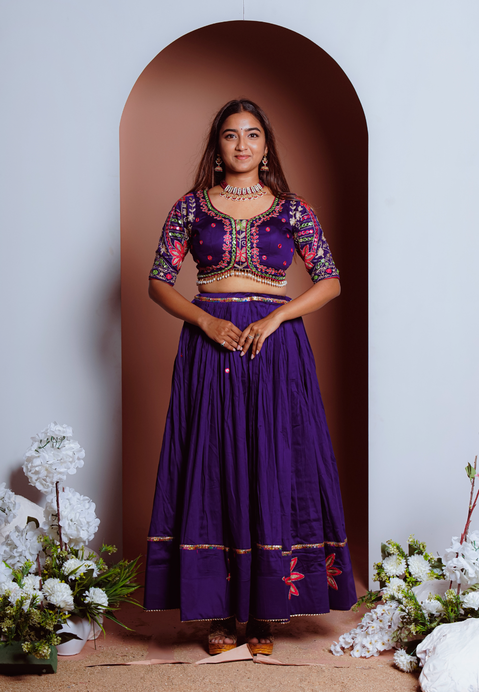 Purple Handcrafted Chaniya Choli set