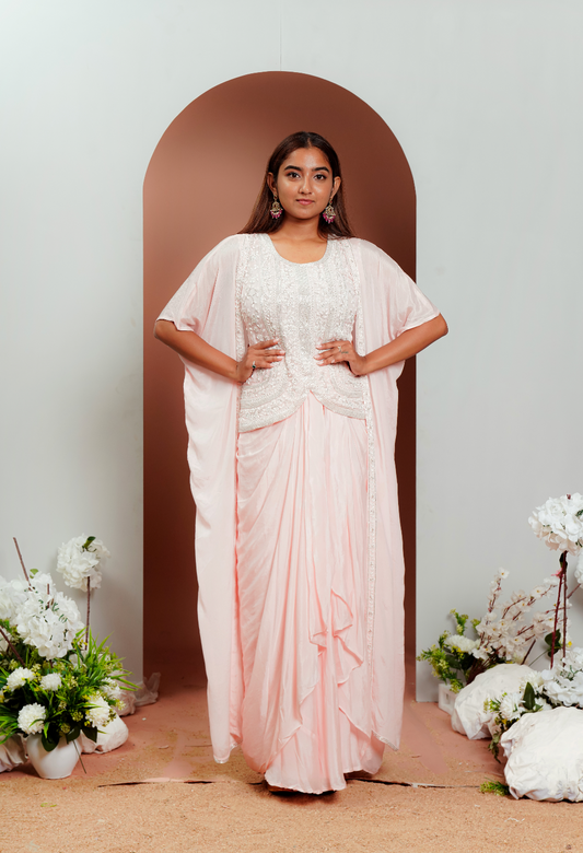 Light Pink Shimmer Lehenga Set