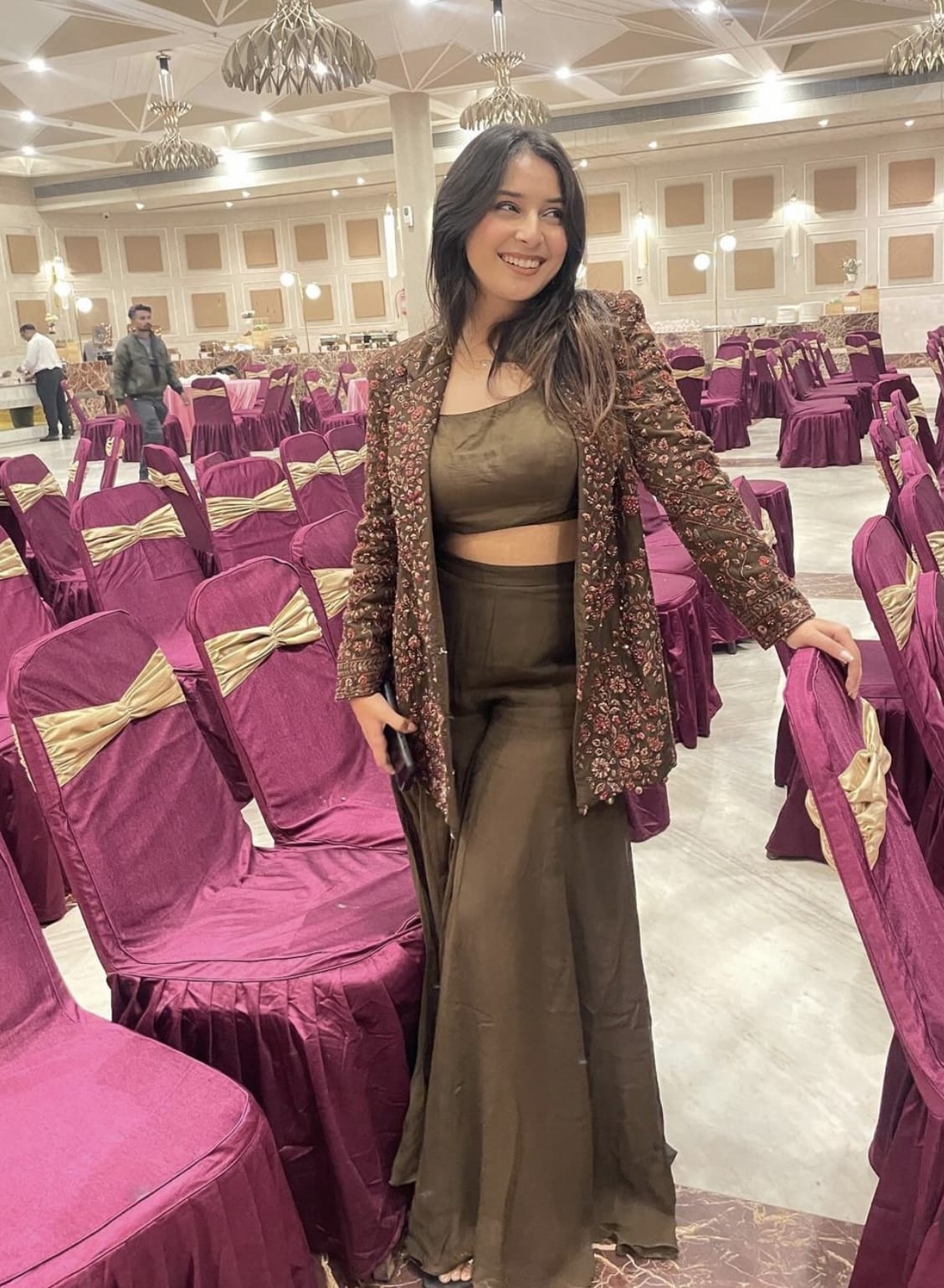Mehndi Green Palazzo Suit with Fancy Jacket
