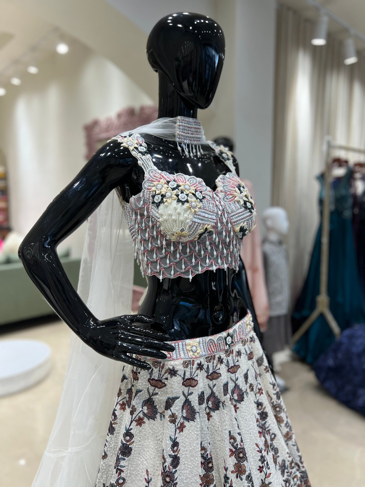 White Flora Embroidered Lehnga Choli