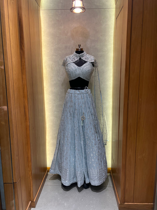 light Blue Sequence work Lehnga Choli