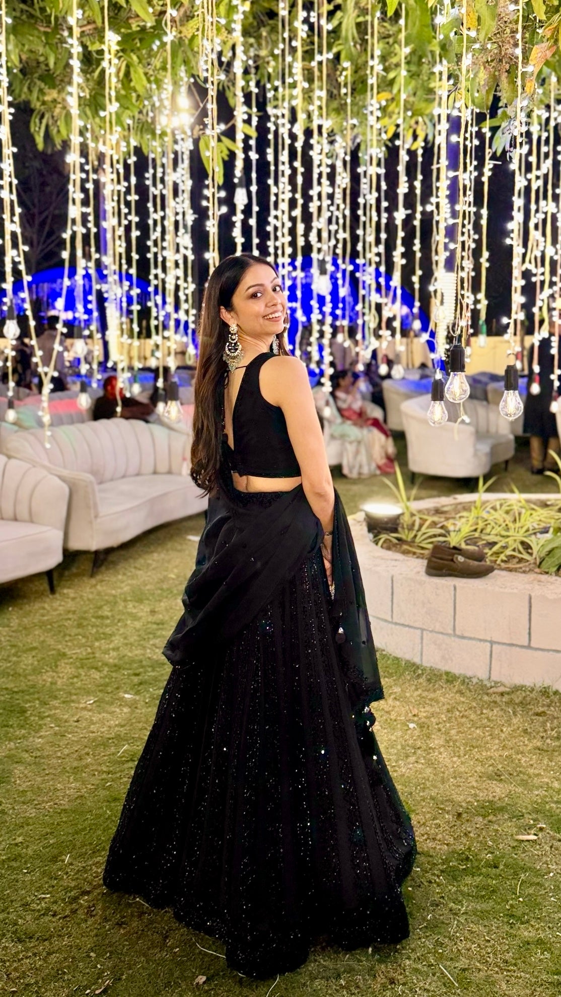 Midnight Black Sequins Lehenga Set
