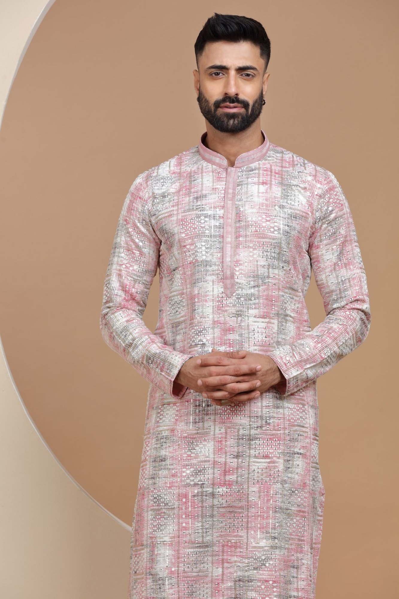 little Pink Sequins Work Kurta
