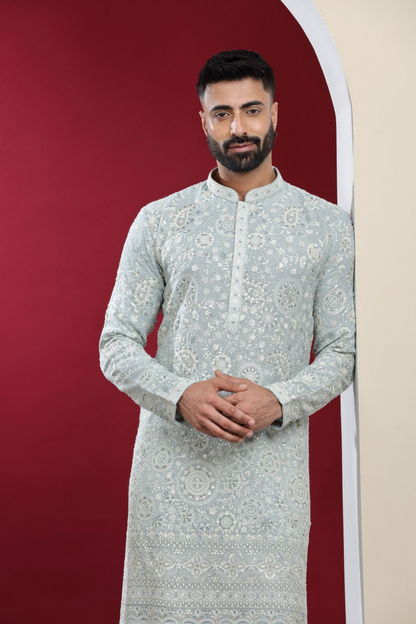 Little Blue Handcraft Kurta Set
