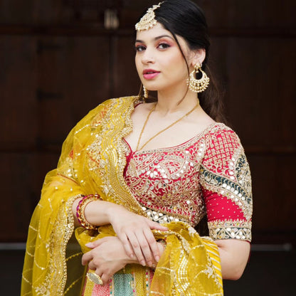 Color Burst: multicoloured lehenga choli set